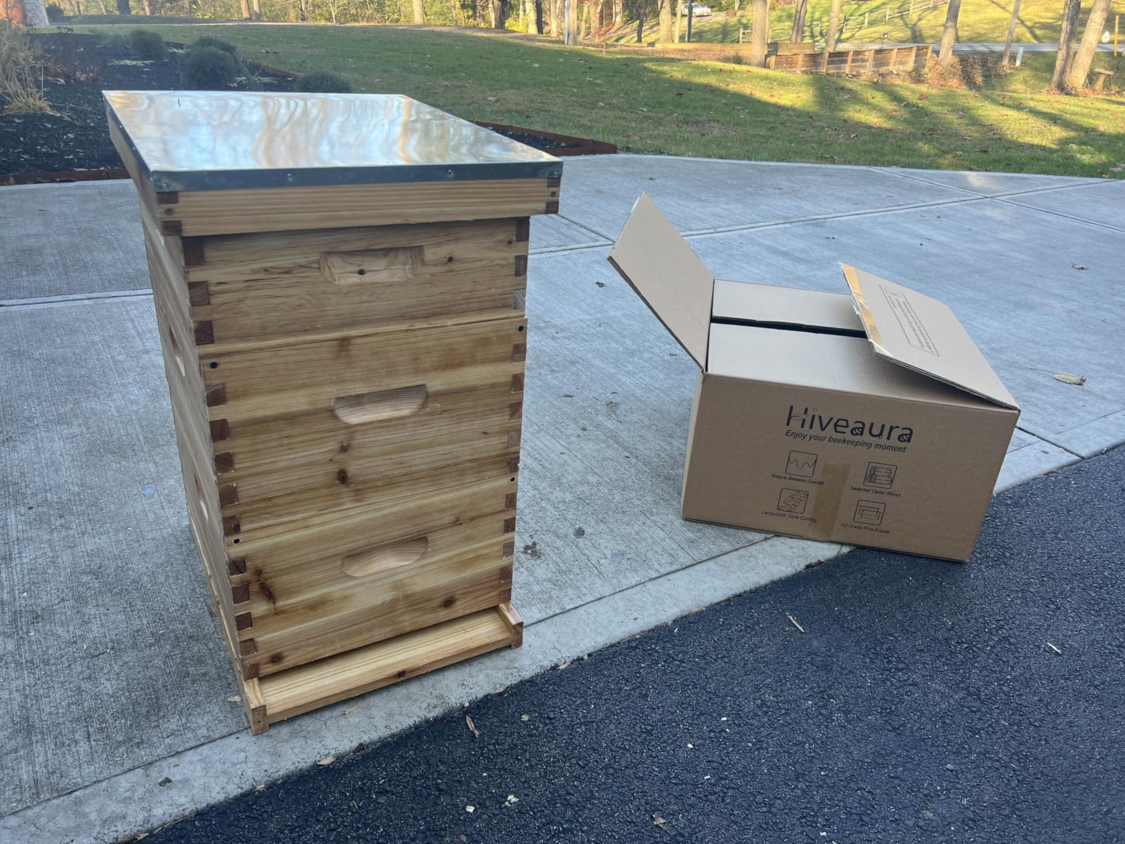 Gold Standard 10 Frame Bee Hive Beeswax Coated Includes Beehive Frames and Foundations (2 Deep Boxes & 1 Medium Box) customer photo 1