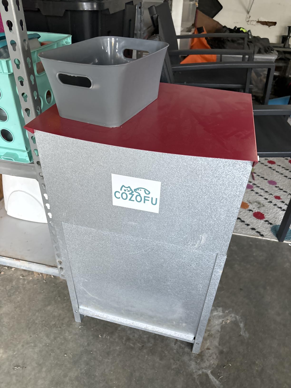 Dog Feeder - Galvanized Metal Pet Food Station for Indoor & Outdoor Use - Automatic Gravity-Fed Dispenser Suitable for Small, Medium, and Large Dog Breeds - Capacity: 50 Pounds of Dry Kibble customer photo 1