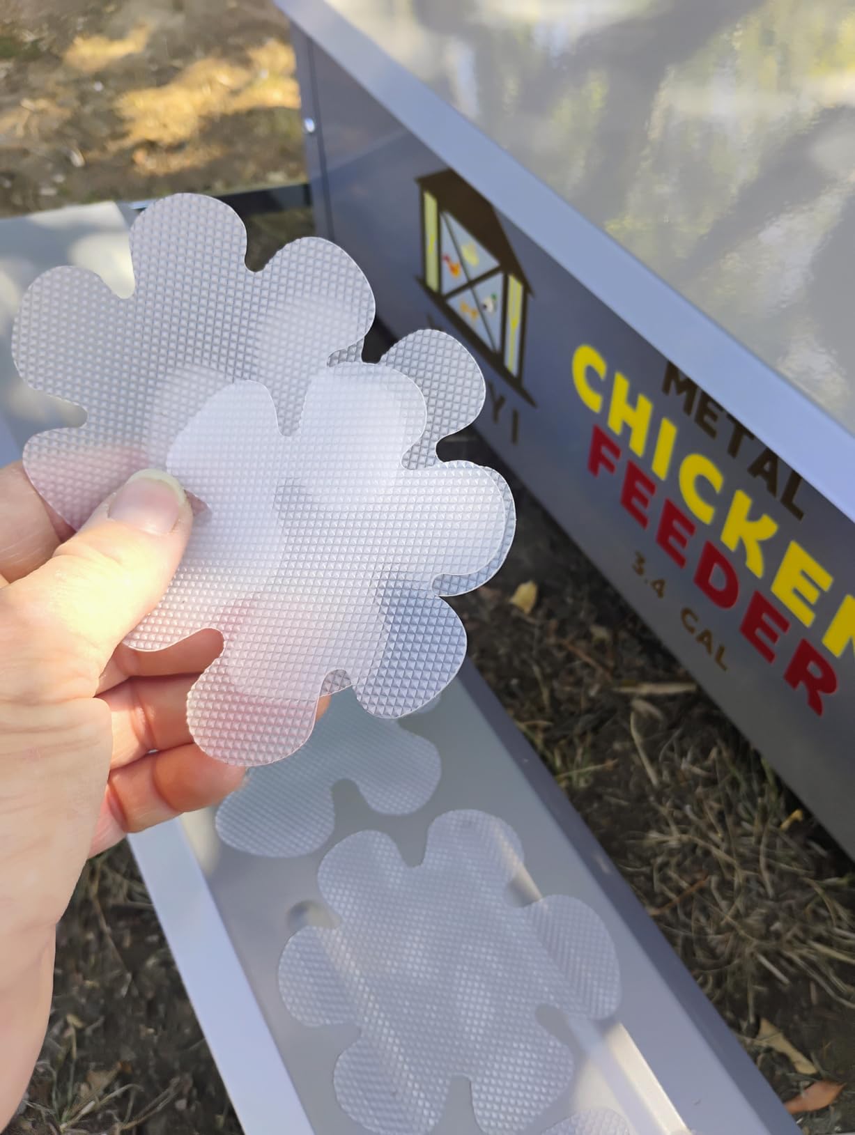 XINYI Chicken Treadle Feeder, 12 Lbs Metal Treadle Feeder, No Waste & Rodent Proof Chicken Feeder with Weatherproof Lid, Suitable for Bantams, Poultry, Pheasants - 1.7Gallon Capacity customer photo 1