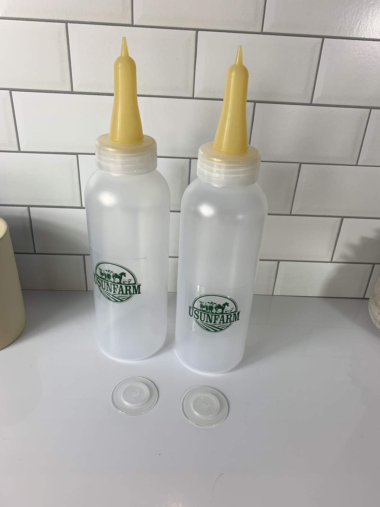 2PCS 450ml Lamb Goat Feeding Bottle with Clear Screw-on Silicone Nipple | Leak-Proof Anti-Bloat Vent Milk Feeder customer photo 1