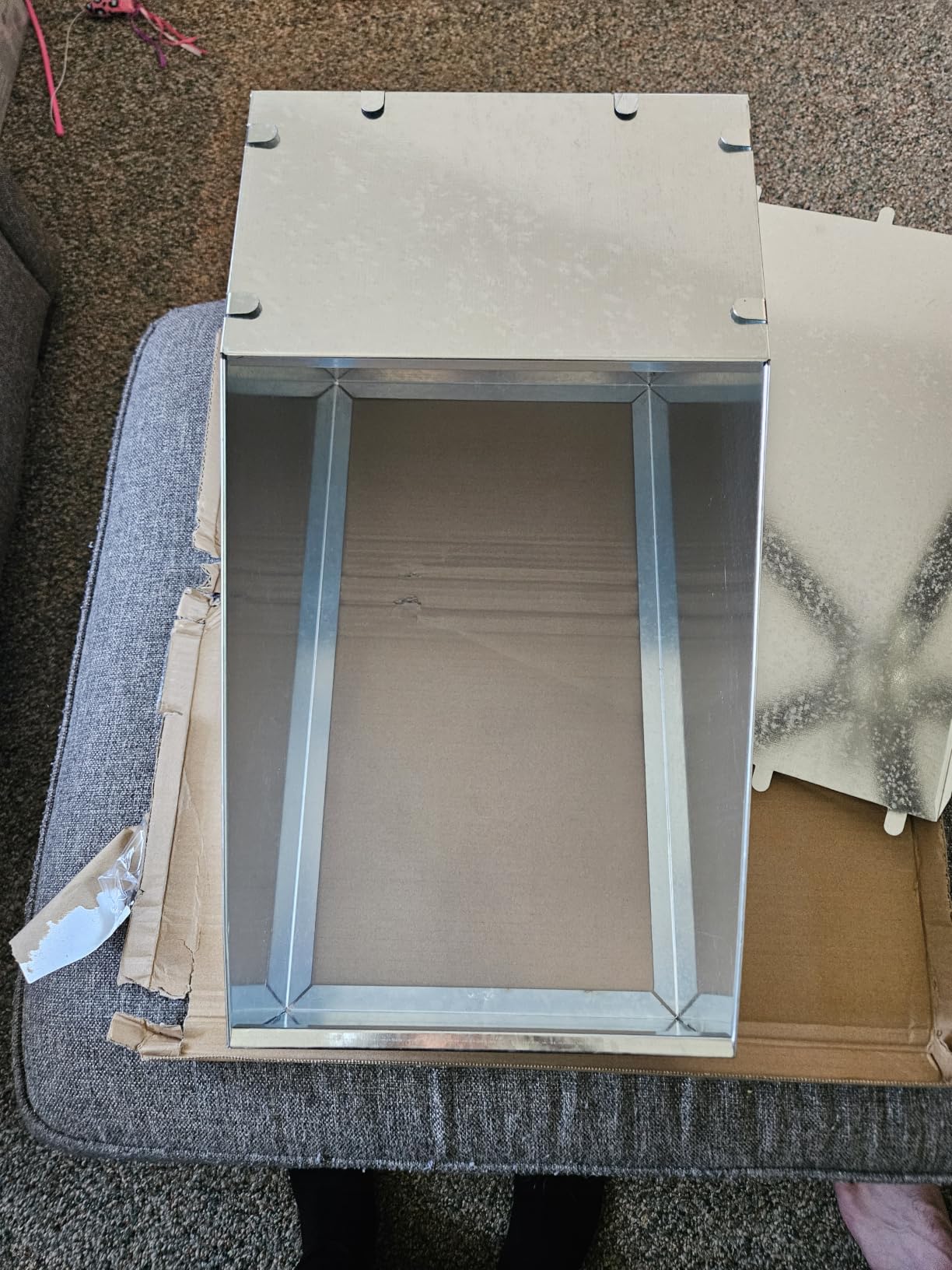 Maxcheck 2 Pcs Galvanized Metal Rabbit Nesting Box Bunny Small Animal Nest with Removable Acrylic Floor Durable Easy to Clean for Indoor Outdoor Use Rabbit Supplies(14.5 * 8.5 * 8 Inch) customer photo 1