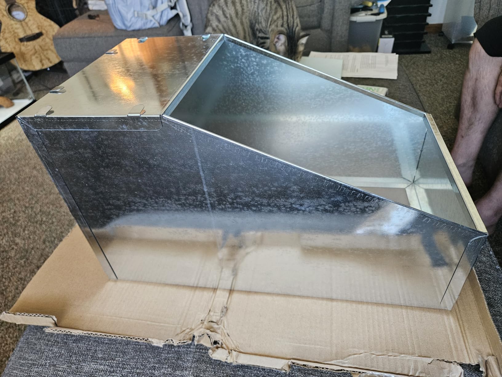 Maxcheck 2 Pcs Galvanized Metal Rabbit Nesting Box Bunny Small Animal Nest with Removable Acrylic Floor Durable Easy to Clean for Indoor Outdoor Use Rabbit Supplies(14.5 * 8.5 * 8 Inch) customer photo 2
