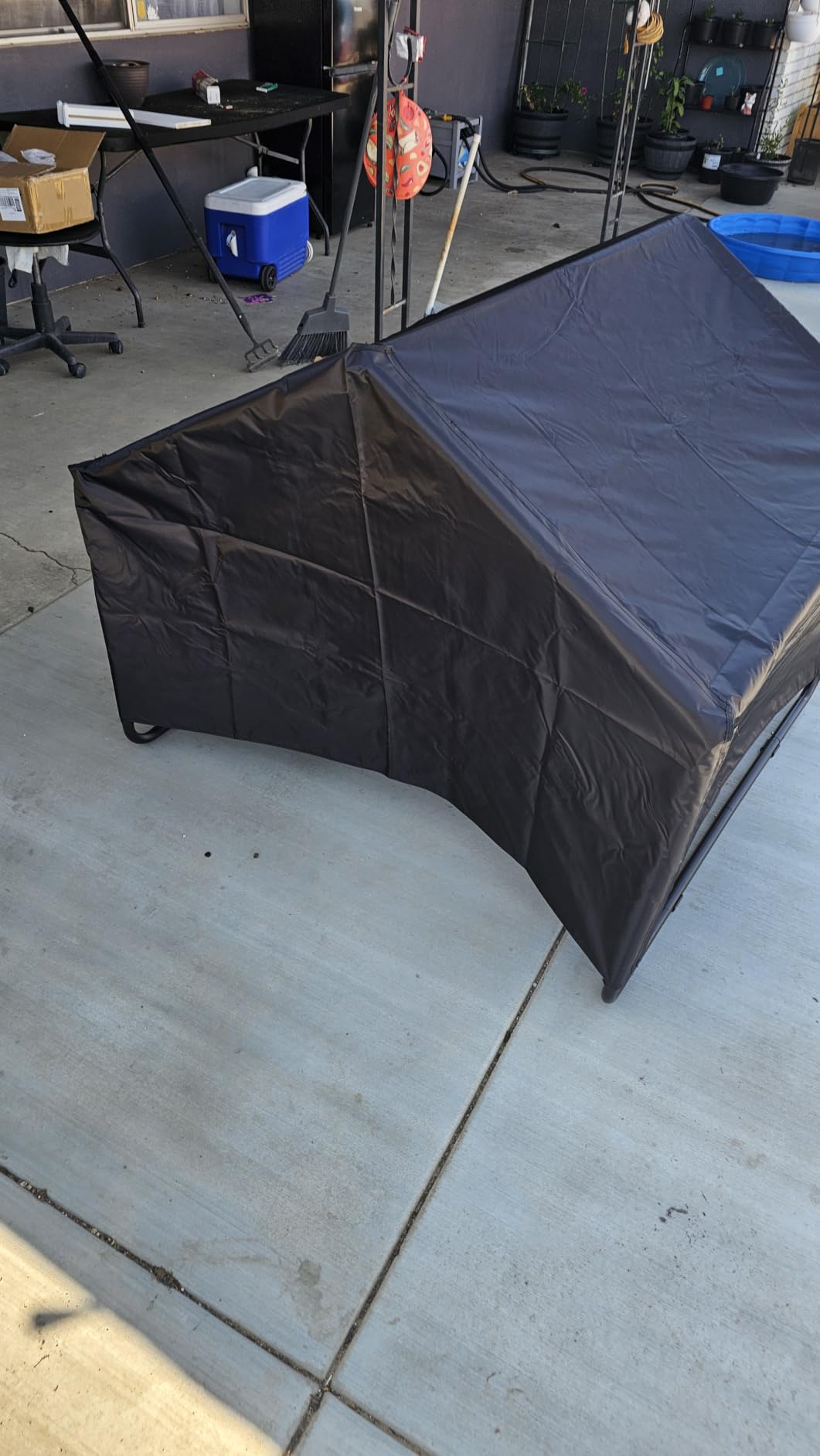 3 in 1 Extra Large Dog Canopy Outside, All-Season Outdoor Dog Shade XL with Roller Shutters and Removable Door, Pet Shelter Tent for Chicken Livestock 4'x 4'x 3.3' Winter & Summer and Rain customer photo 1