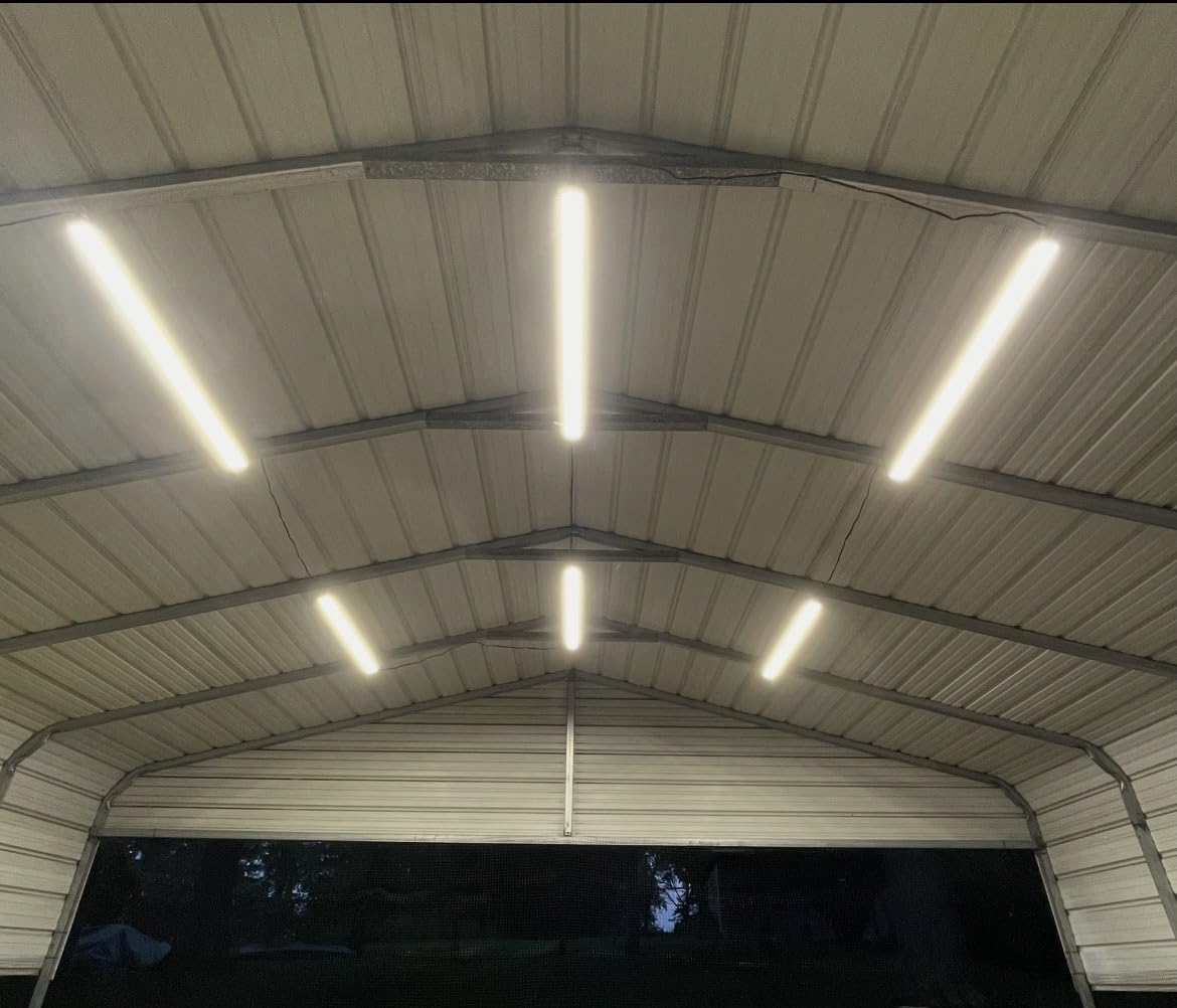 60W 4 Foot Led Shop Lights 2Pack Linkable Ceiling Or Hanging Mount for Shop | Led Shop Lights 4FT 5000K 9000lm 4' Led Ceiling Garage Lighting Light Fixtures for Garage Shop Workshop Barn Lighting customer photo 2