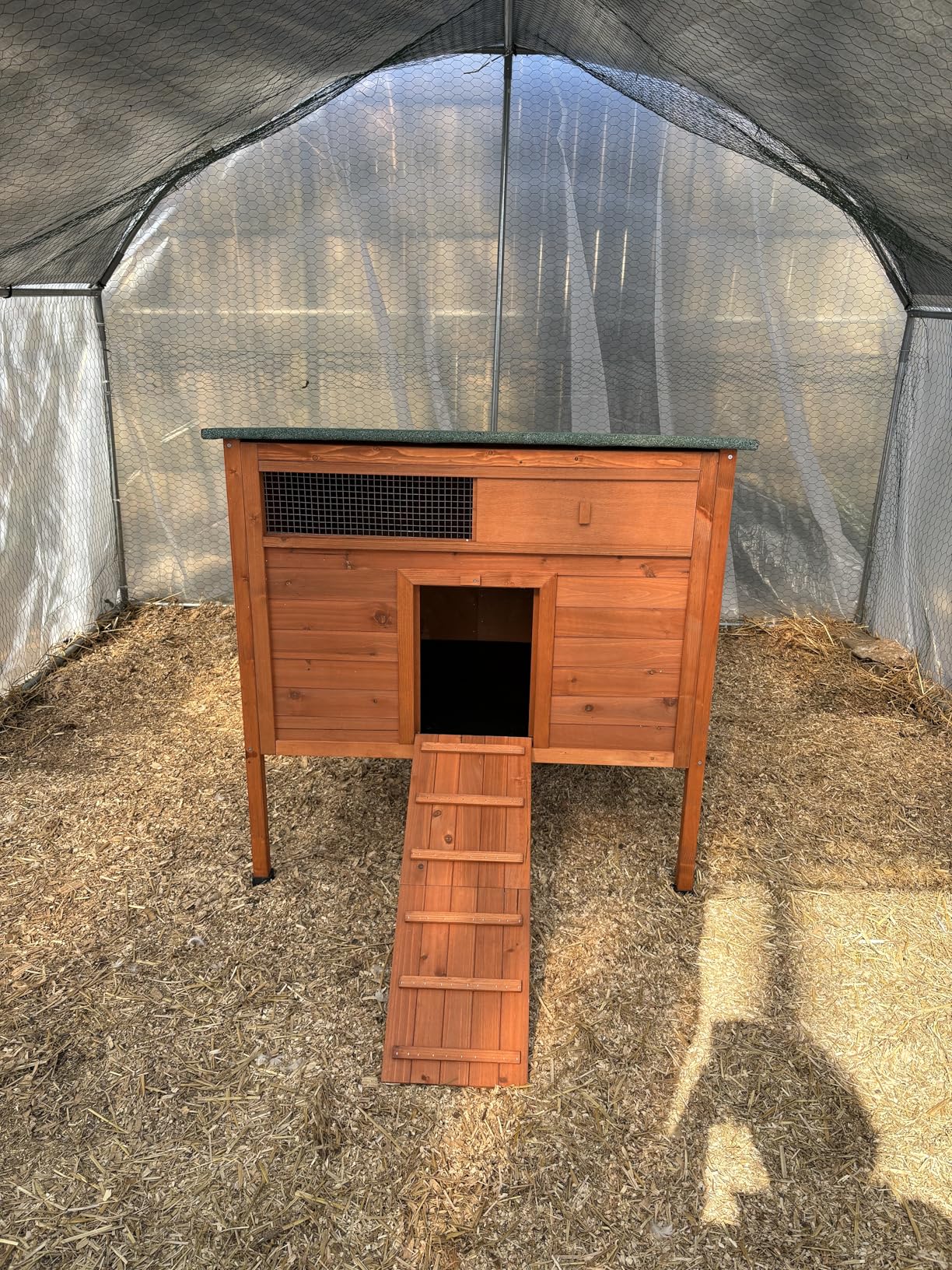 Insulated Duck Coop Warm Duck House for Outside with Larger Windows | Chicken Coop for Chicken Run with Elevated Legs, 2 Perches, 2 in 1 Ramp, Openable Roof customer photo 1