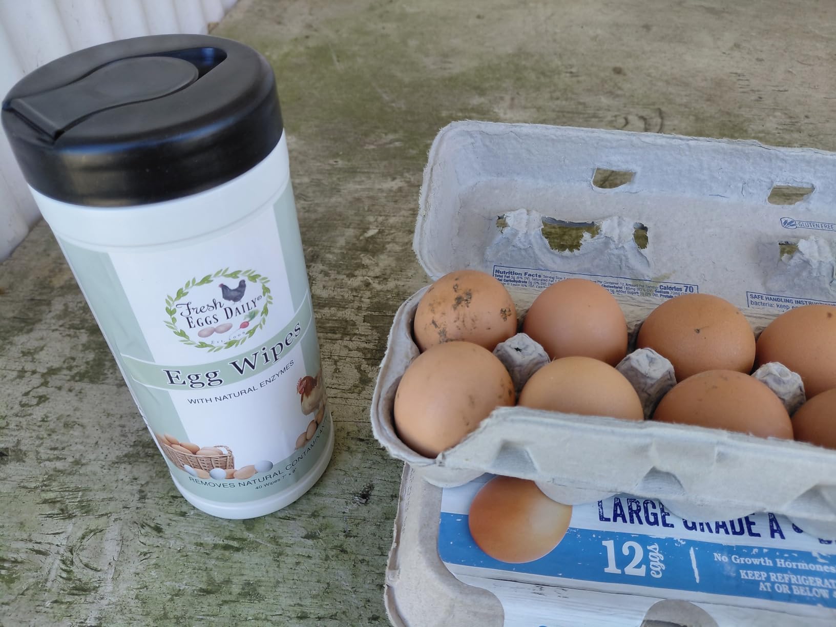 Fresh Eggs Daily Egg Wipes - Enzyme-Based Egg Cleaner for Backyard Chickens, No Rinse Needed, Natural Enzyme Formula - Natural Cleaning Wipes (2-Pack) customer photo 2