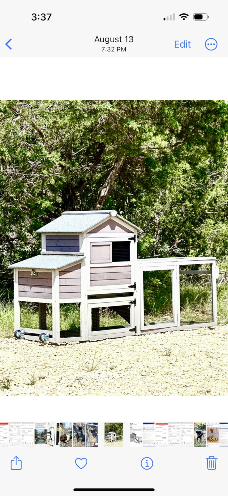 Aivituvin Chicken Coop with Run and Wheels, Mobile Outdoor Hen House Wooden Poultry Cage with Waterproof Roof (Brown, AIR23) customer photo 2