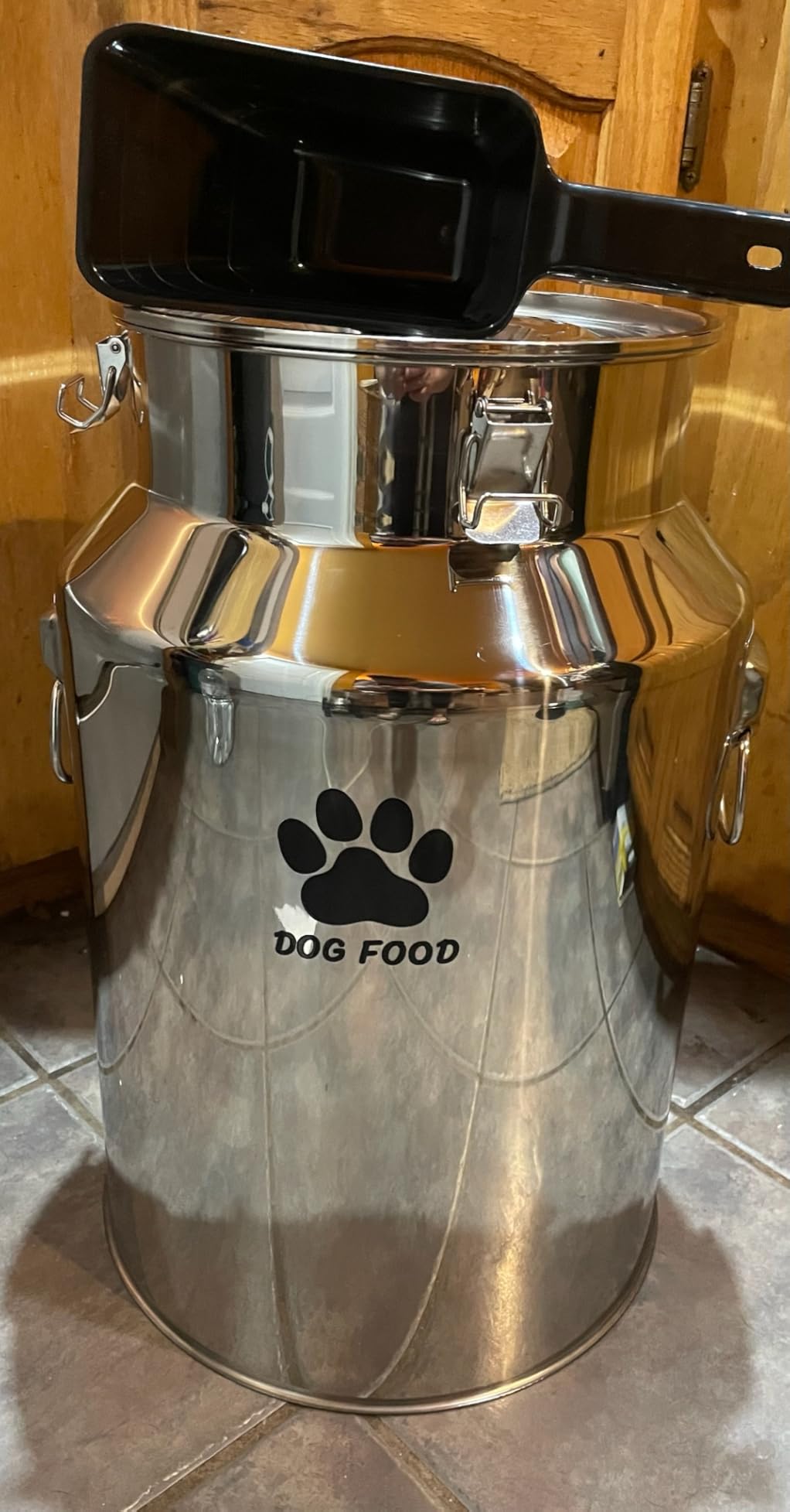 40Lbs Large Metal Dog Food Storage Container, Stainless Steel Dog Food Storage Tank, Multifunctional Storage Bin with Lid and Spoon, Food Storage Container for Big Dogs, Keep Fresh, Easy to Clean customer photo 1