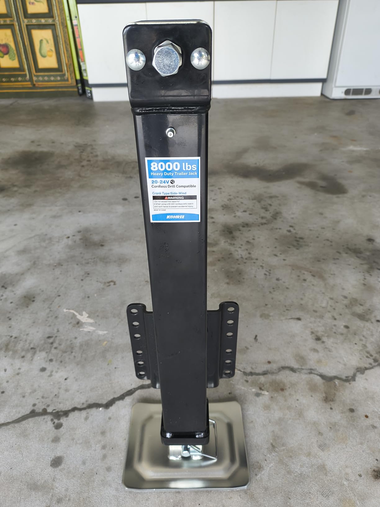 Kohree 8000 lbs Trailer Jack Heavy Duty, 20-24V Electric Drill-Operated | Adjustable Bolt on RV Tongue Jack with Drop Leg & Handle for Boat, Yacht, Horse, Utility Trailer customer photo 1