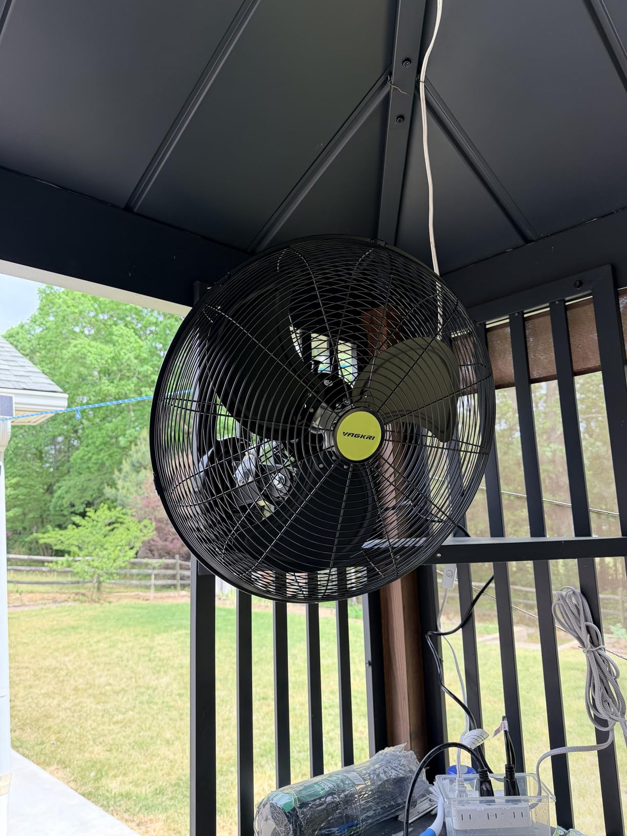 VAGKRI Wall Fan, 20 Inch High Velocity Metal Oscillating Wall Fan, 3 Speeds, 5300CFM Industrial Wall mounted Fan for Home Office Patio Garage Factory Greenhouse Warehouse Farm customer photo 1
