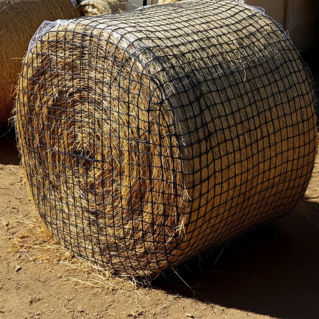 Large Round Bale Hay Net for Horses, 5x5 ft Hay Nets for Horses Slow Feed Knotless, Slow Feeder Hay nets for Horses, Fits Round Bales 4x4ft and 5x5ft, Square Bales 3x3x8ft and 4x4x8ft customer photo 2