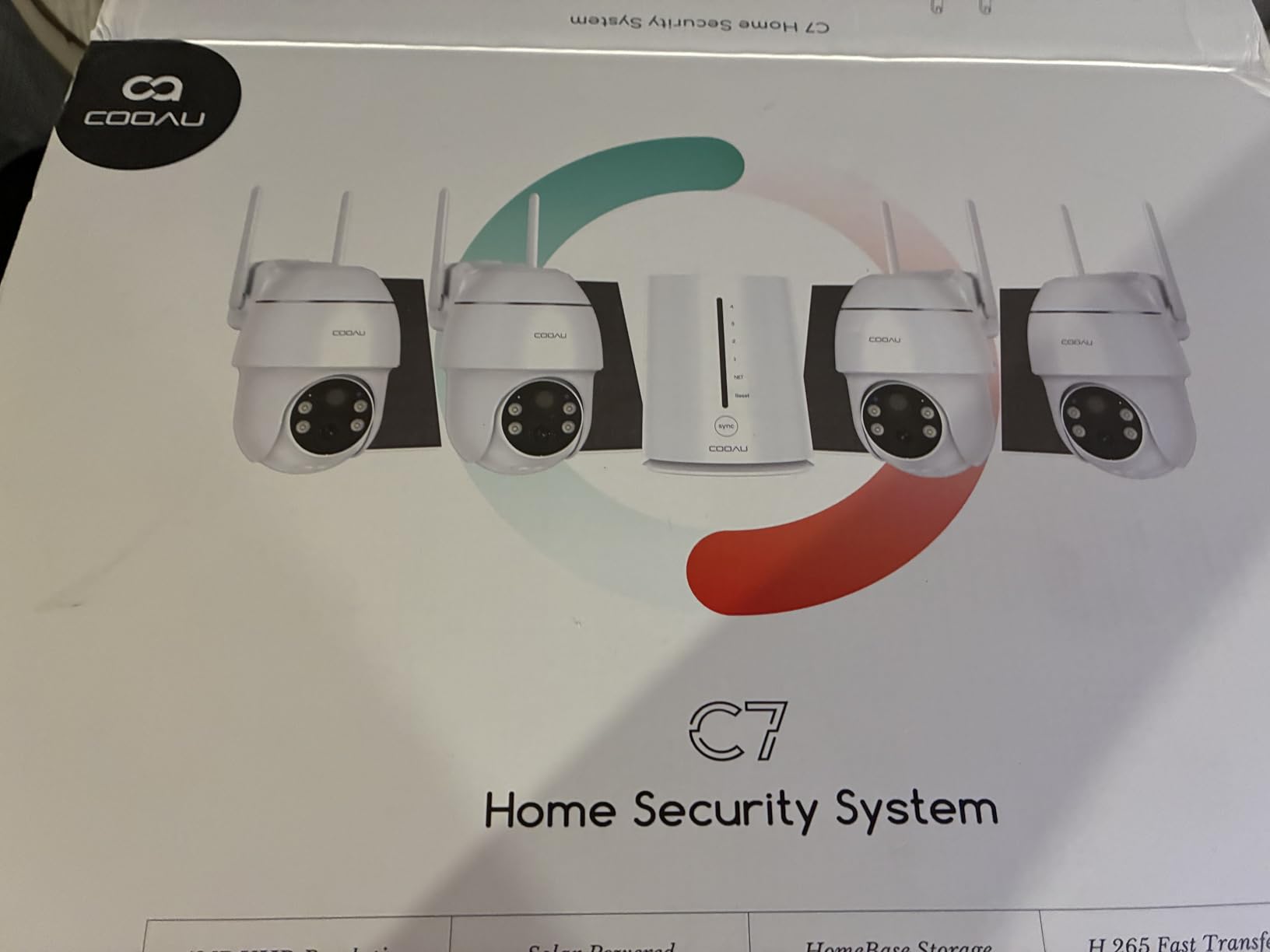 COOAU 4MP Solar Security Cameras Wireless Outdoor, 64GB Local Storage Outdoor Camera Wireless System, 360° Home Security, 5GHz & 2.4GHz WiFi, No Monthly Fee, Color Night Vision, PIR Motion Detection customer photo 1