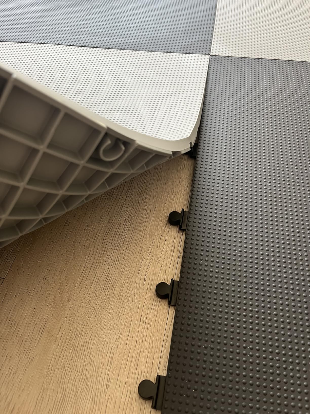 Baselayer Performance Series Interlocking Floor Tiles - Durable ½ in TPE (Rubber Like, NOT Foam, no Odor) - Gym Flooring for Weights & Heavy Equipment - Black, 30 SqFt (12 Pack) - Made in USA customer photo 1