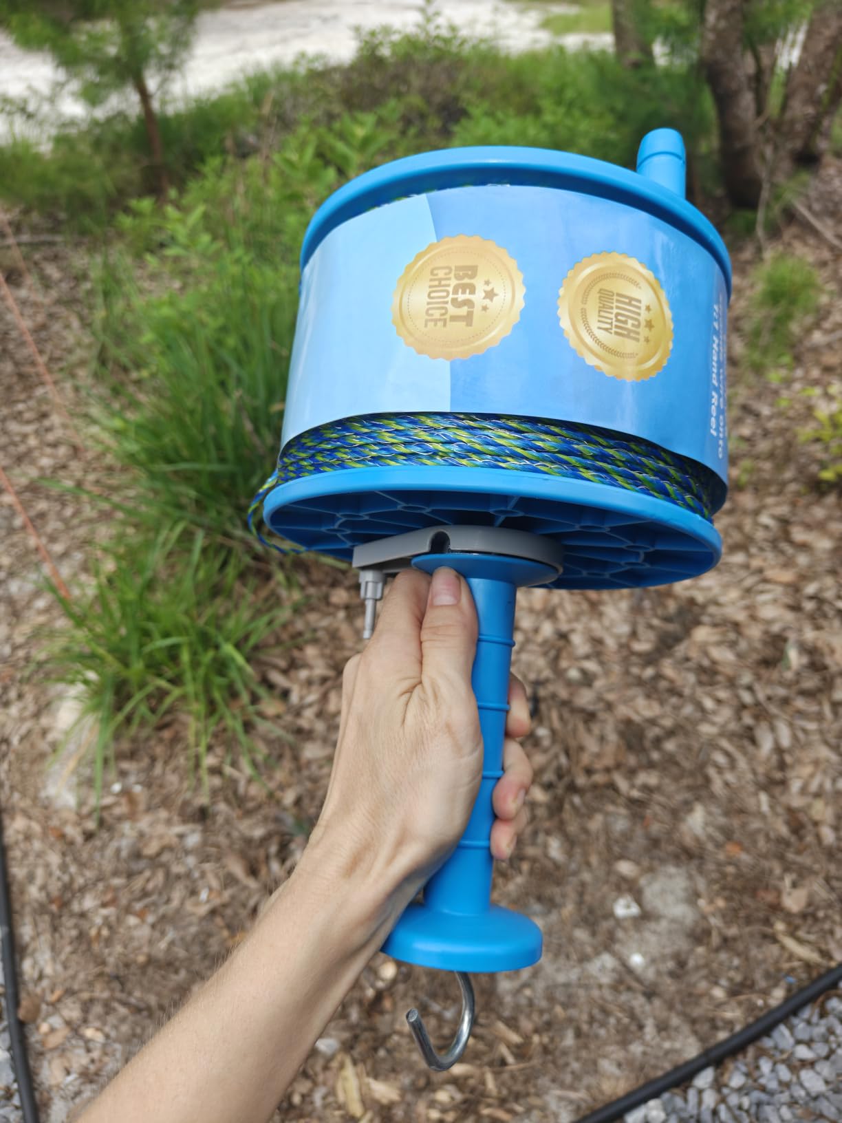 Prewound Polywire 1500ft onto Electric Fencing Hand Reel, Perfect for Rotational Paddocks and Quick Temporary Fencing - Handheld Farm Garden Livestock Fencing customer photo 1