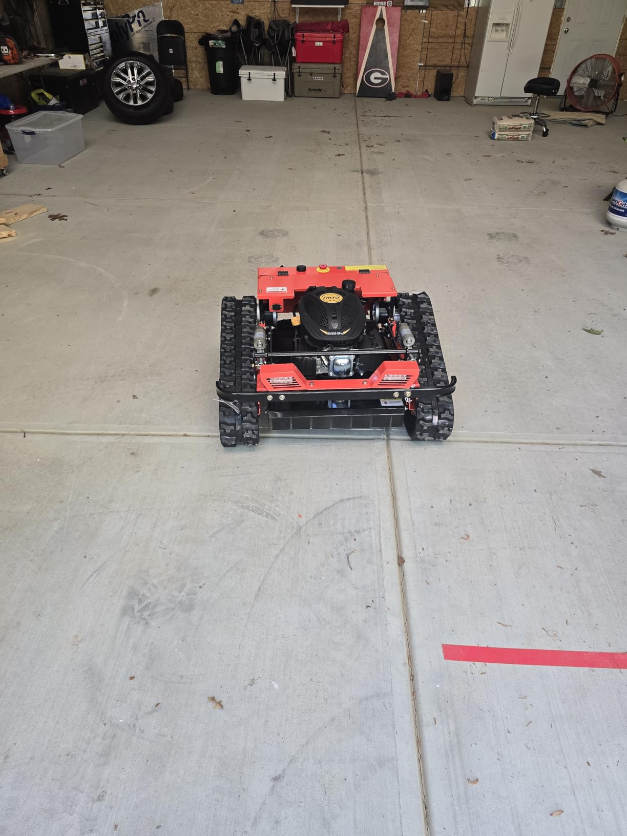 INFRONT Remote Control Lawn Mower - All Terrain Tracks, 45 Degree Slope Climbing, Gas Electric Hybrid customer photo 1