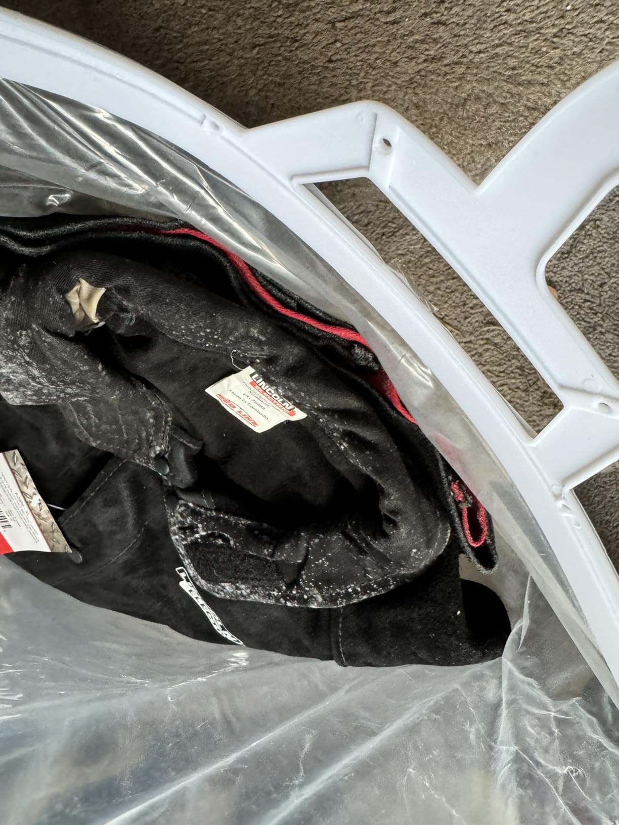 Lincoln Electric Heavy Duty Leather Welding Jacket | Ideal for High Amperage or Out of Position Welding | Large | K2989-L, Black/Red customer photo 1