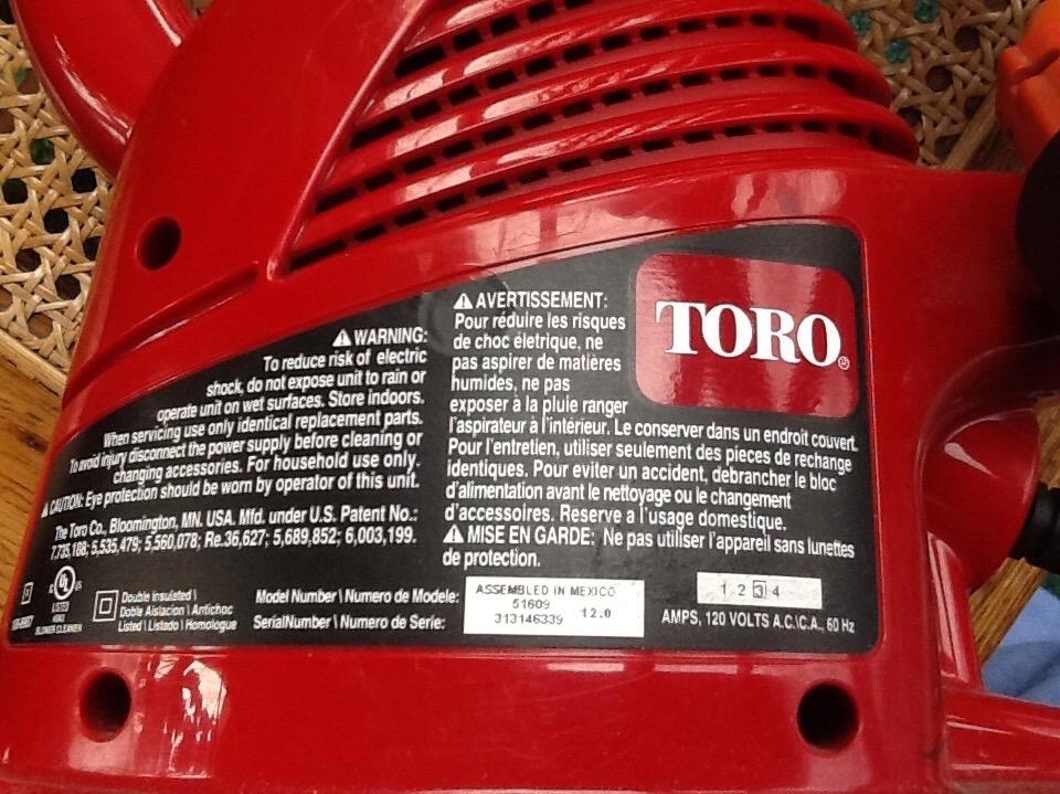 Toro 51609 Ultra 12 amp Variable-Speed (up to 235) Electric Blower/Vacuum with Metal Impeller customer photo 2