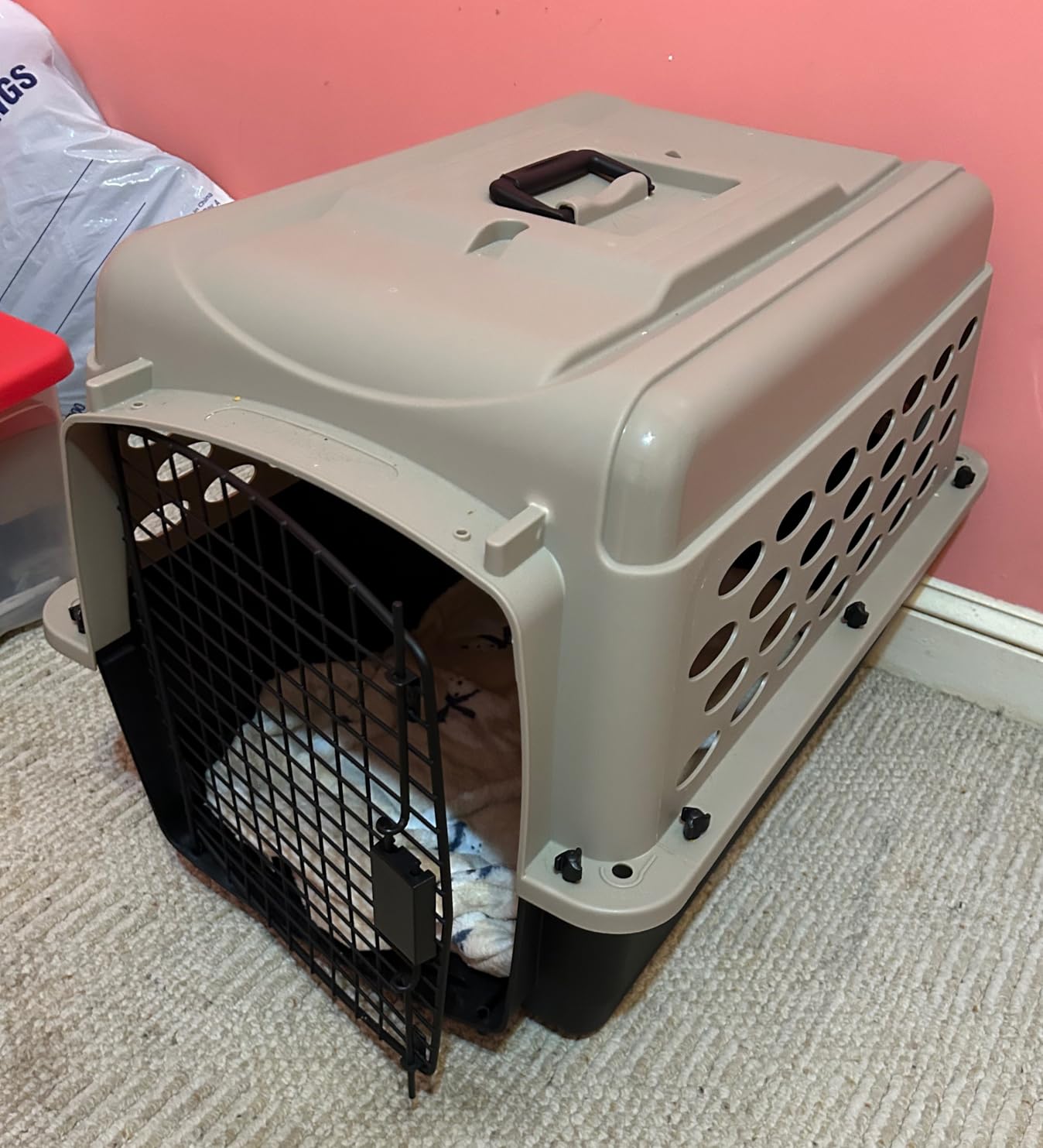 Petmate Vari Dog Kennel - Portable Dog Carriers & Crates for Large Dogs, Airline-Friendly, Durable Plastic, Pet Carrier For Home and Travel, 36 Inches, Taupe and Black customer photo 2