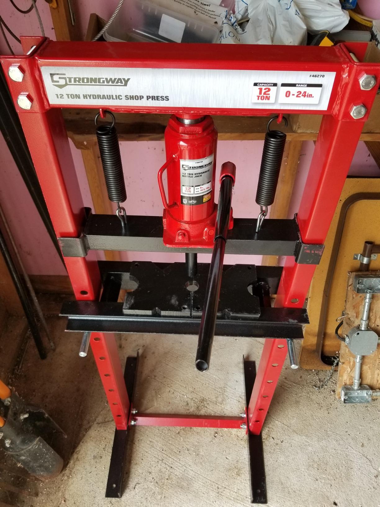 Strongway 50-Ton Pneumatic Shop Press with Gauge and Winch | Provides stable lifting and support for shop and garage work with durable construction and practical jobsite-ready features. customer photo 1