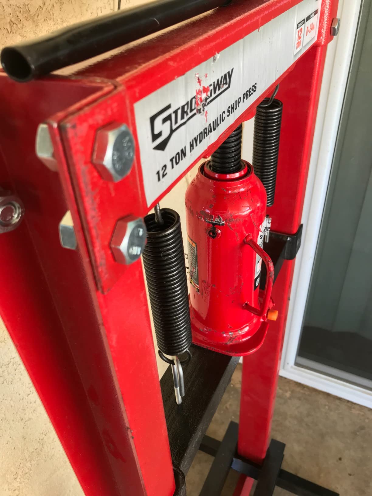 Strongway 50-Ton Pneumatic Shop Press with Gauge and Winch | Provides stable lifting and support for shop and garage work with durable construction and practical jobsite-ready features. customer photo 2