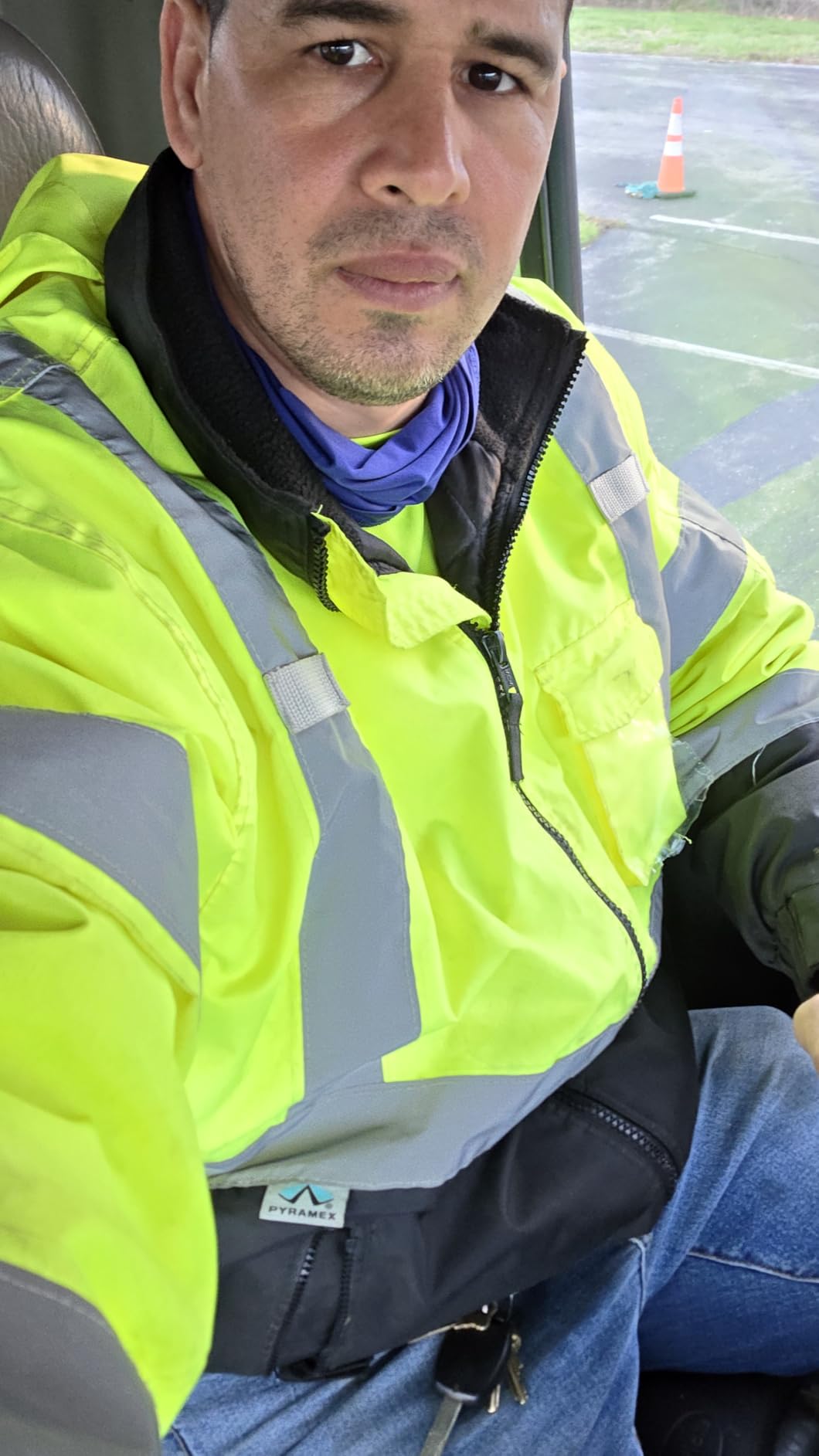 Pyramex RJ32 Series Waterproof Hi-Vis Orange Lime Bomber Jacket with Quilted Lining customer photo 2