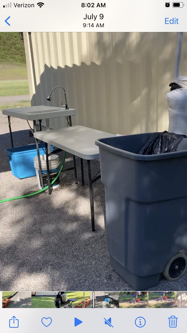 PACEROCKER Outdoor Fish & Game Cleaning Portable Folding Camp Table & Washing Station with Flexible Faucet customer photo 2