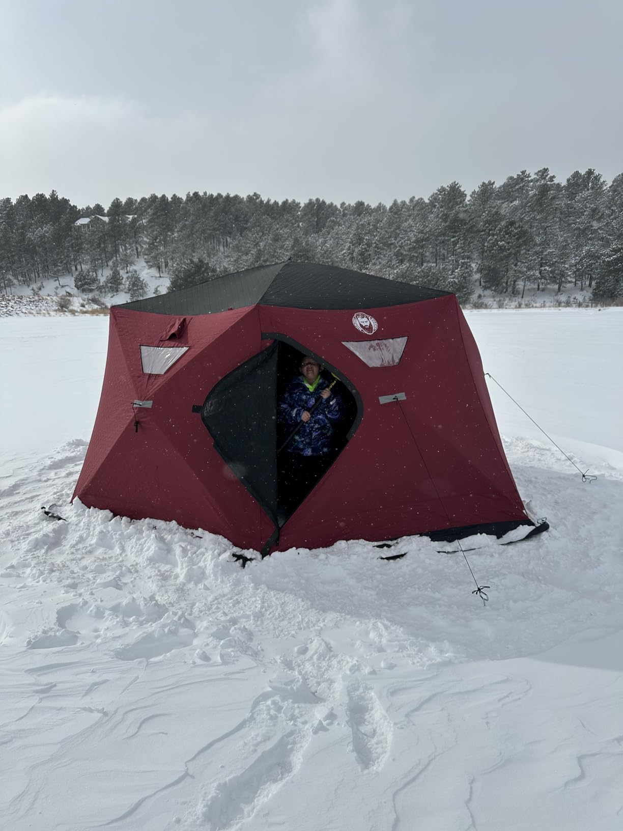 Nordic Legend Hex-Hub 8 Man Portable Thermal Ice Shelter, 112 Square Feet of Fishable Area, Portable 8 Person Wide Bottom Insulated Ice Shelter customer photo 1