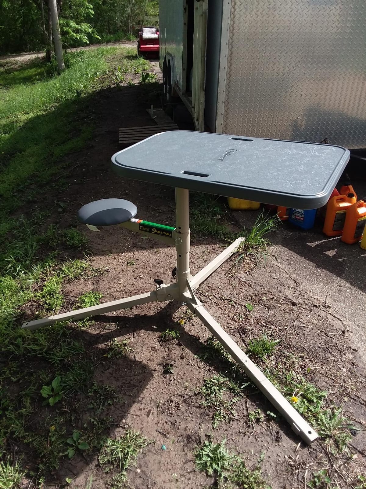 Caldwell Stable Table Shooting Bench, Collapsible Frame | Weatherproof Tabletop and Seat, Pivoting Seat, Ambidextrous, 275 LB Capacity customer photo 1