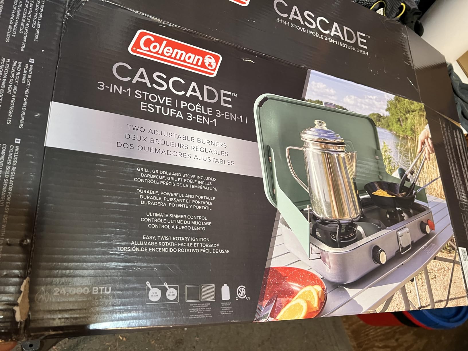 Coleman Cascade 3-in-1 Outdoor Camp Stove, Portable Cooktop with Included Cast-Iron Grill & Griddle Accessories, 24,000 BTUs of Power for Camping, Tailgating, Grilling customer photo 1