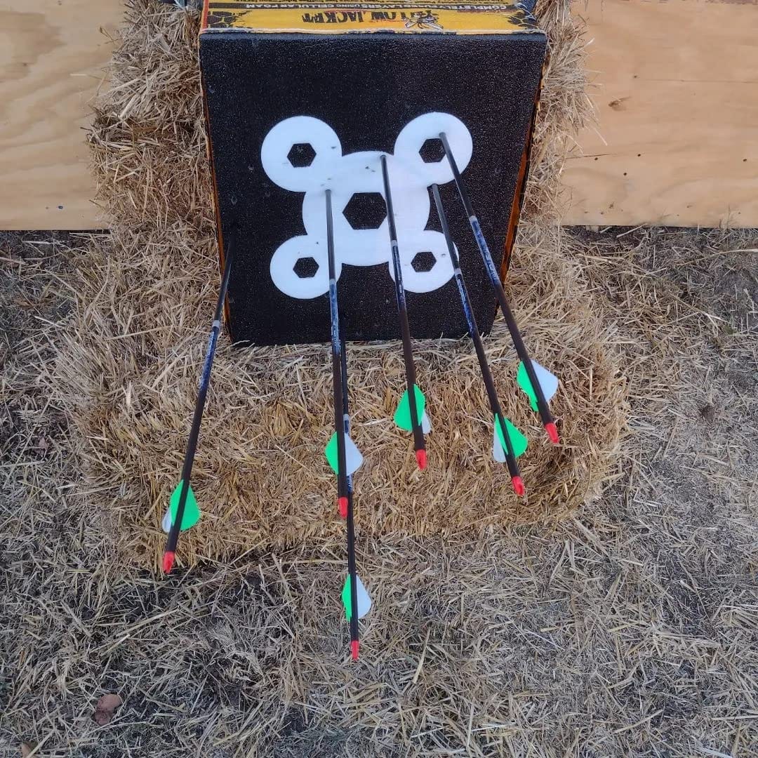 Morrell Yellow Jacket Dual Threat Foam Archery Target Block for Compound Bows and Crossbows, with 4 Sides and 32 Bullseyes, Yellow customer photo 2