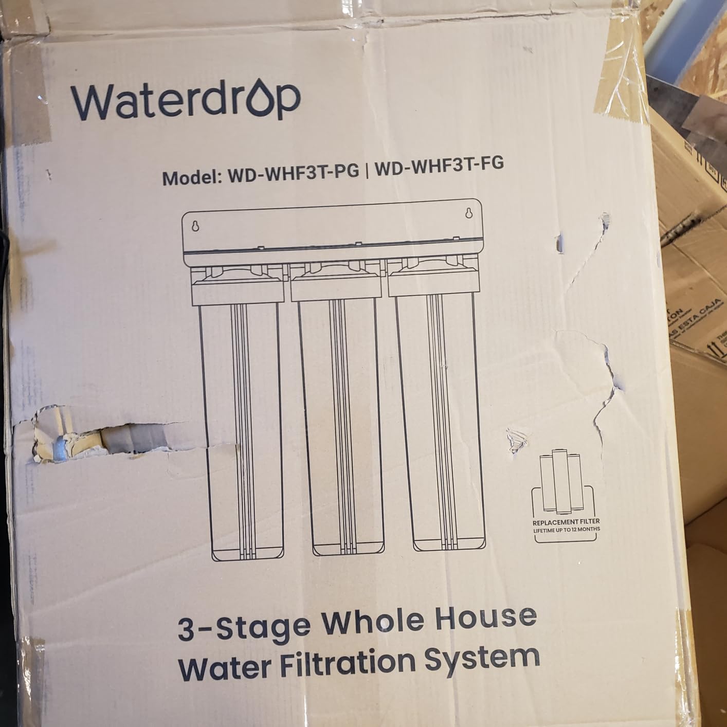 Waterdrop WHF3T-PG 3-Stage Whole House Water Filter System, 1 Inch Inlet/Outlet, Highly Reduces Lead, Chlorine, Odor and Taste customer photo 1