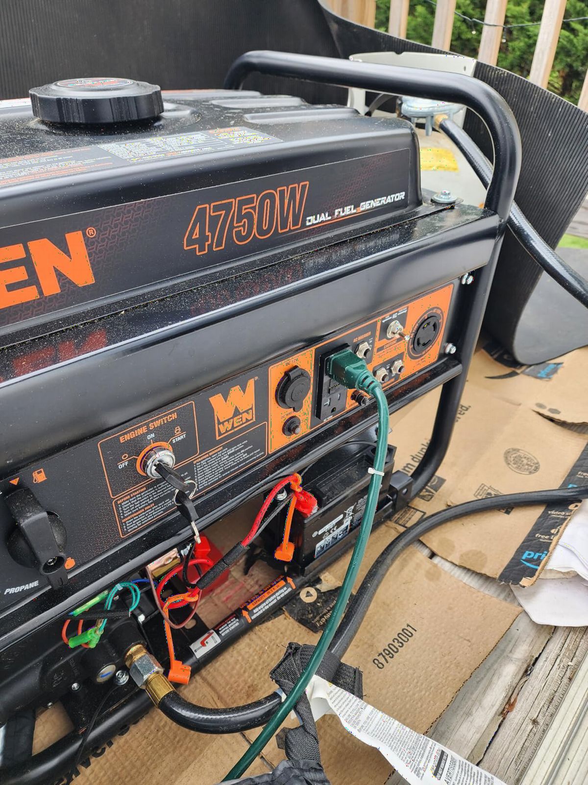 WEN 4,750-Watt 120V/240V Dual Fuel Portable Generator with Wheel Kit and Electric Start (DF475T) customer photo 2