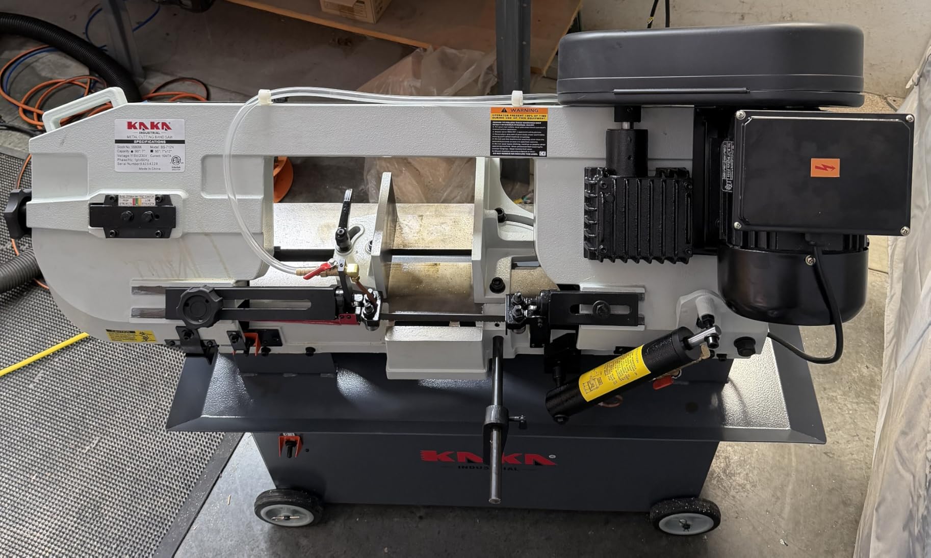 Metal Cutting Bandsaw, 7 x 12 in KAKA INDUSTRIAL BS-712N | Horizontal/vertical setup with hydraulic feed and coolant 1.5 HP 115V/230V setup with 4 blade speeds 45 degree miter cuts customer photo 2