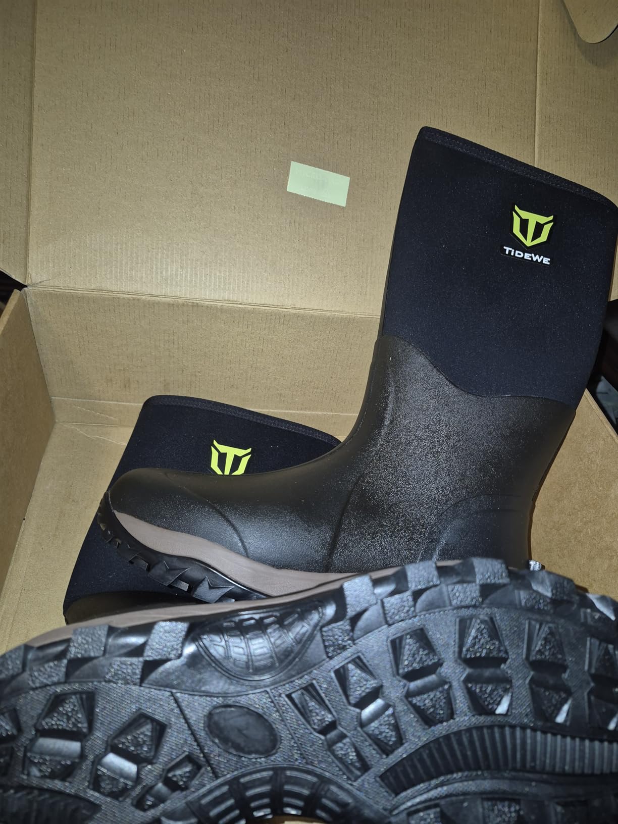 TIDEWE Rubber Neoprene Boots Men And Women, Waterproof Sturdy 6mm Neoprene Boot, Rain Boot Hunting Boot Arctic Outdoor Boot customer photo 1