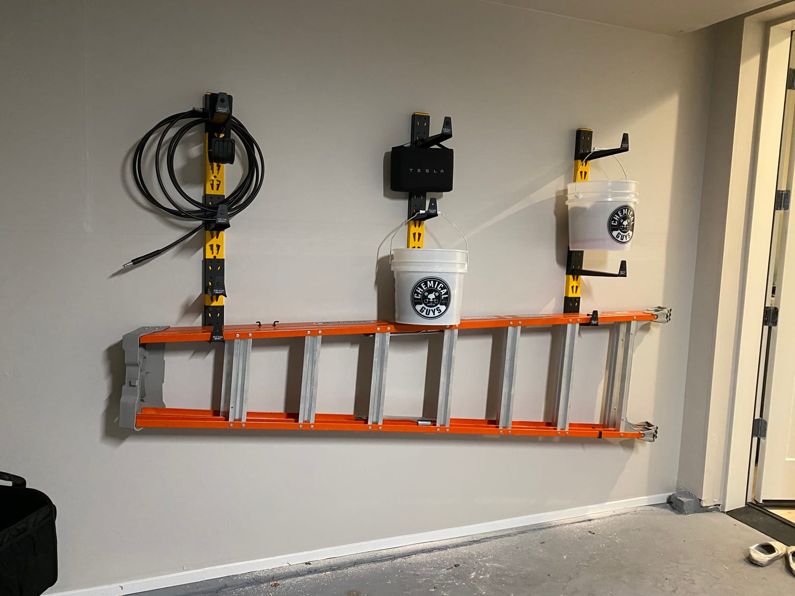 DEWALT 3-Piece Wall Mount Cantilever Wood and Lumber Storage Rack for Workshop Shelving, Multi-Depth Storage, Supports a Total of 273 lbs. customer photo 1