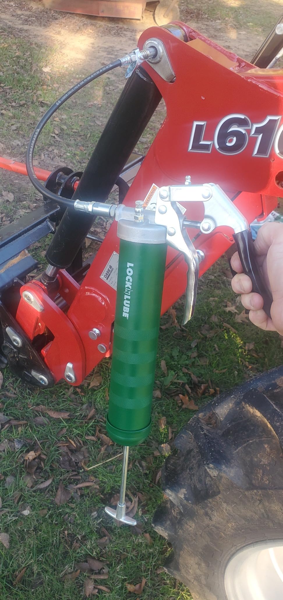 LockNLube Heavy-Duty Pistol Grip Grease Gun with our patented LockNLube Locking Grease Coupler, 20