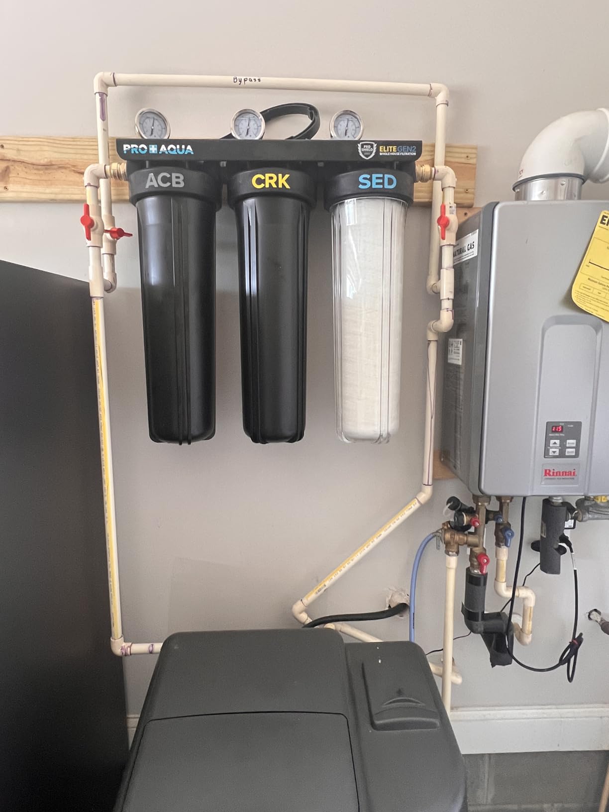 PRO+AQUA Elite Series GEN2 PRO-100-E 3-Stage Whole House Water Filtration System for City & Well Water with Pressure Gauges | Reduces Contaminants, Sediment, Chemicals, Heavy Metals, with 1” Ports customer photo 1