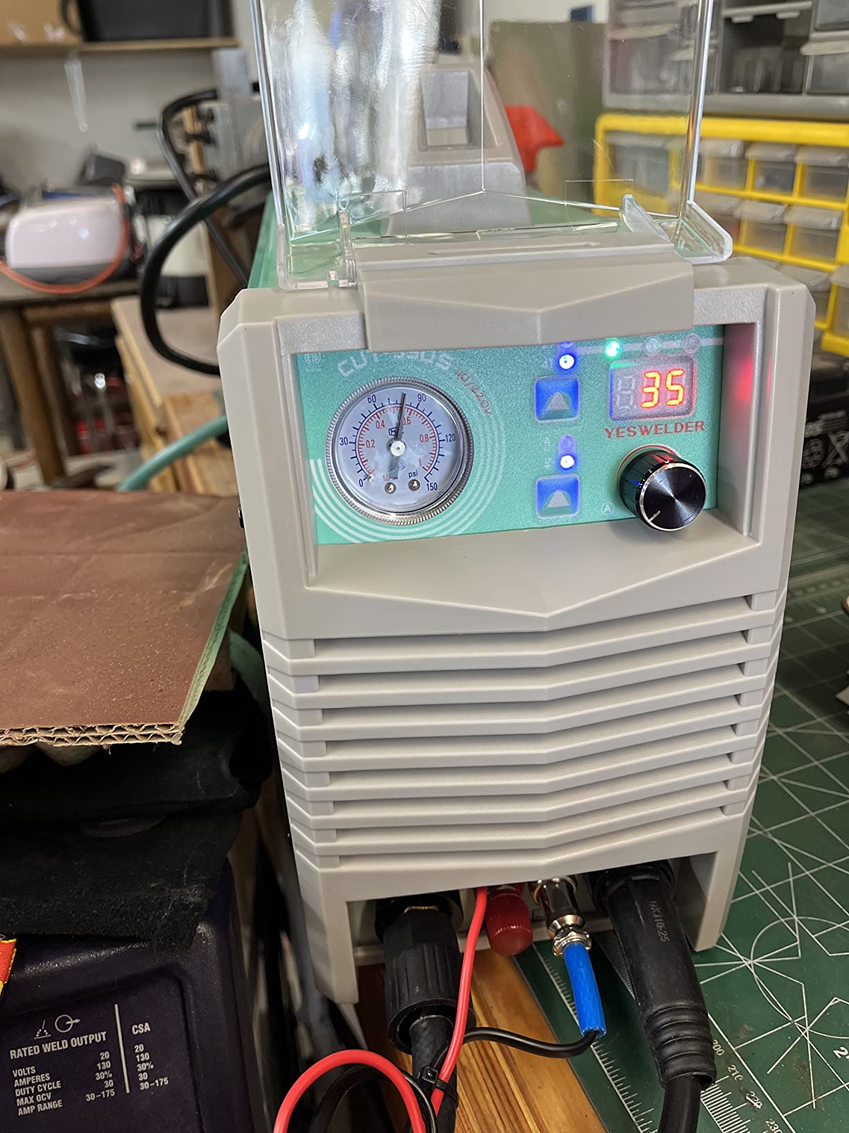 YESWELDER CUT-55DS Plasma Cutter, 55Amp Non-Touch Pilot Arc Air Power, Large Digital Display 110/220V Dual Voltage IGBT Inverter Plasma Cutting Machine with ETL Approved customer photo 2
