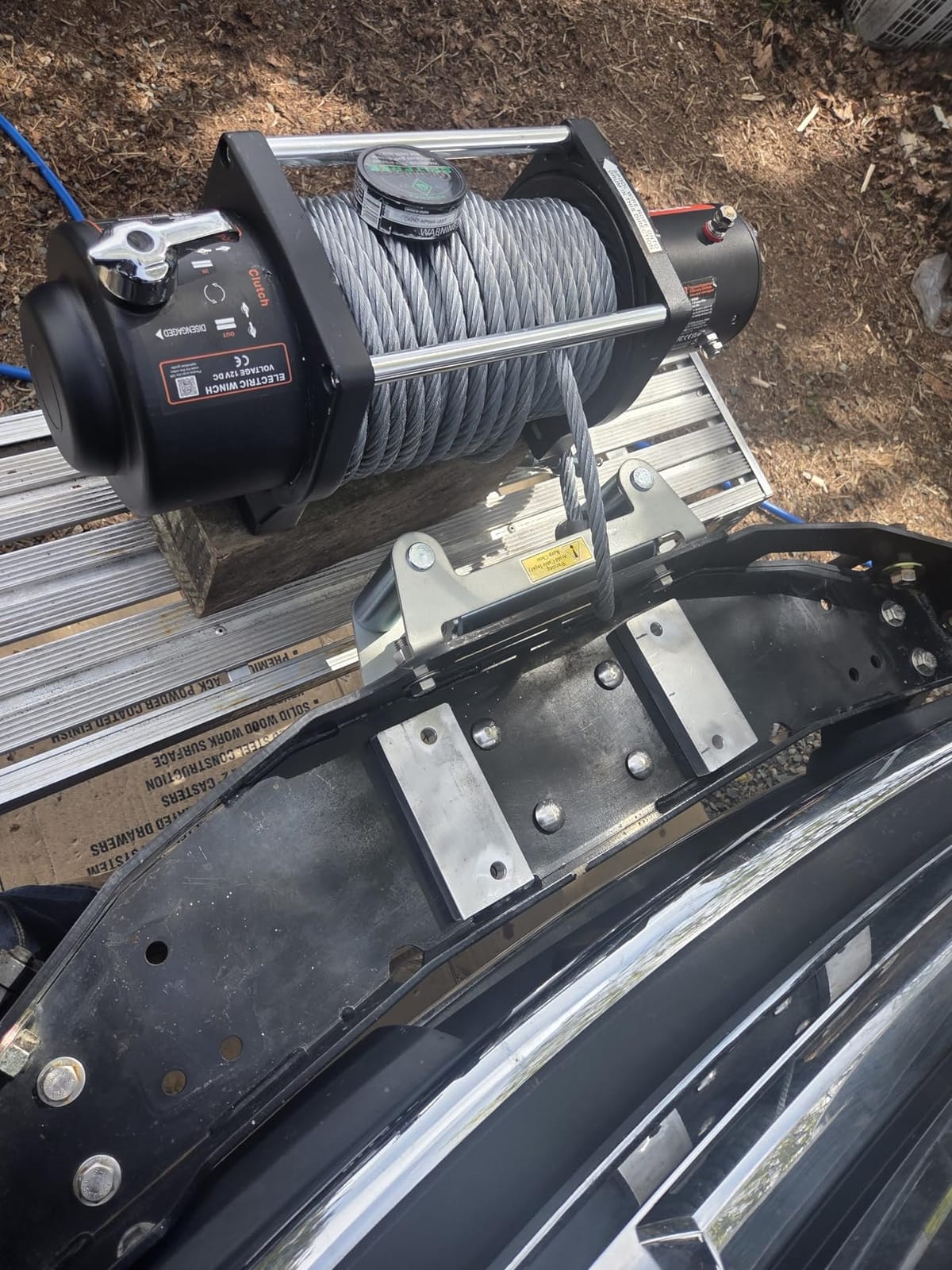 VEVOR Truck Winch 12000lbs Electric Winch 85ft/26m Steel Cable 12V Power Winch Jeep Winch with Wireless Remote Control and Powerful Motor for UTV ATV & Jeep Truck and Wrangler in Car Lift | For Off-Road, SUV, Jeep, Trailer, Boat and Towing, Roller Fairlead, with Wireless & Wired Remote Control, IP55 Waterproof customer photo 2