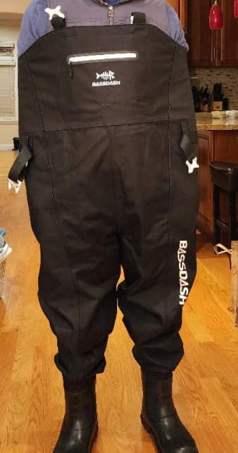 BASSDASH 3D Boot Foot Game Wader Ultra High Strength Nylon PVC Fishing Hunting Chest Waders for Men customer photo 2