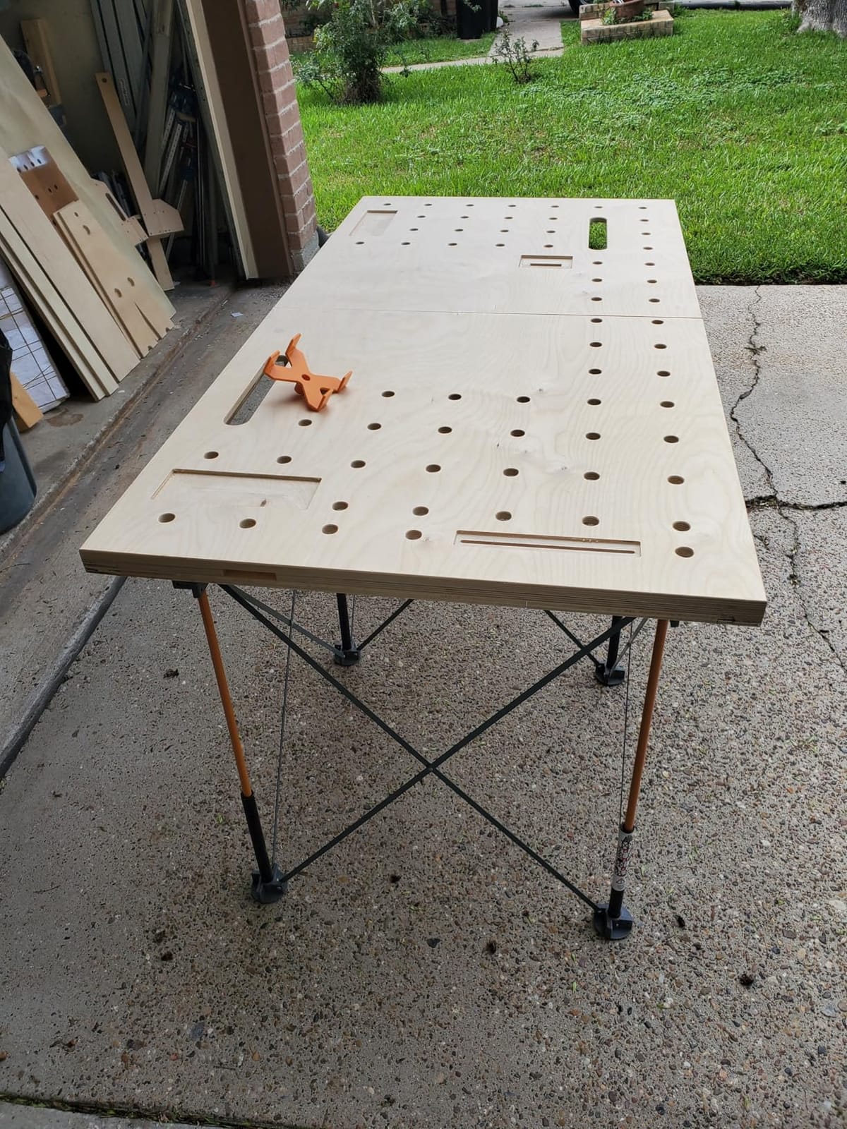 BORA Centipede Portable Workbench - Folding Work Table for Garage, Collapsible Work Bench with 4500lb Capacity, 48 x 72 in Work Support Sawhorse with Quick Clamps & Carry Bag CK12S customer photo 1