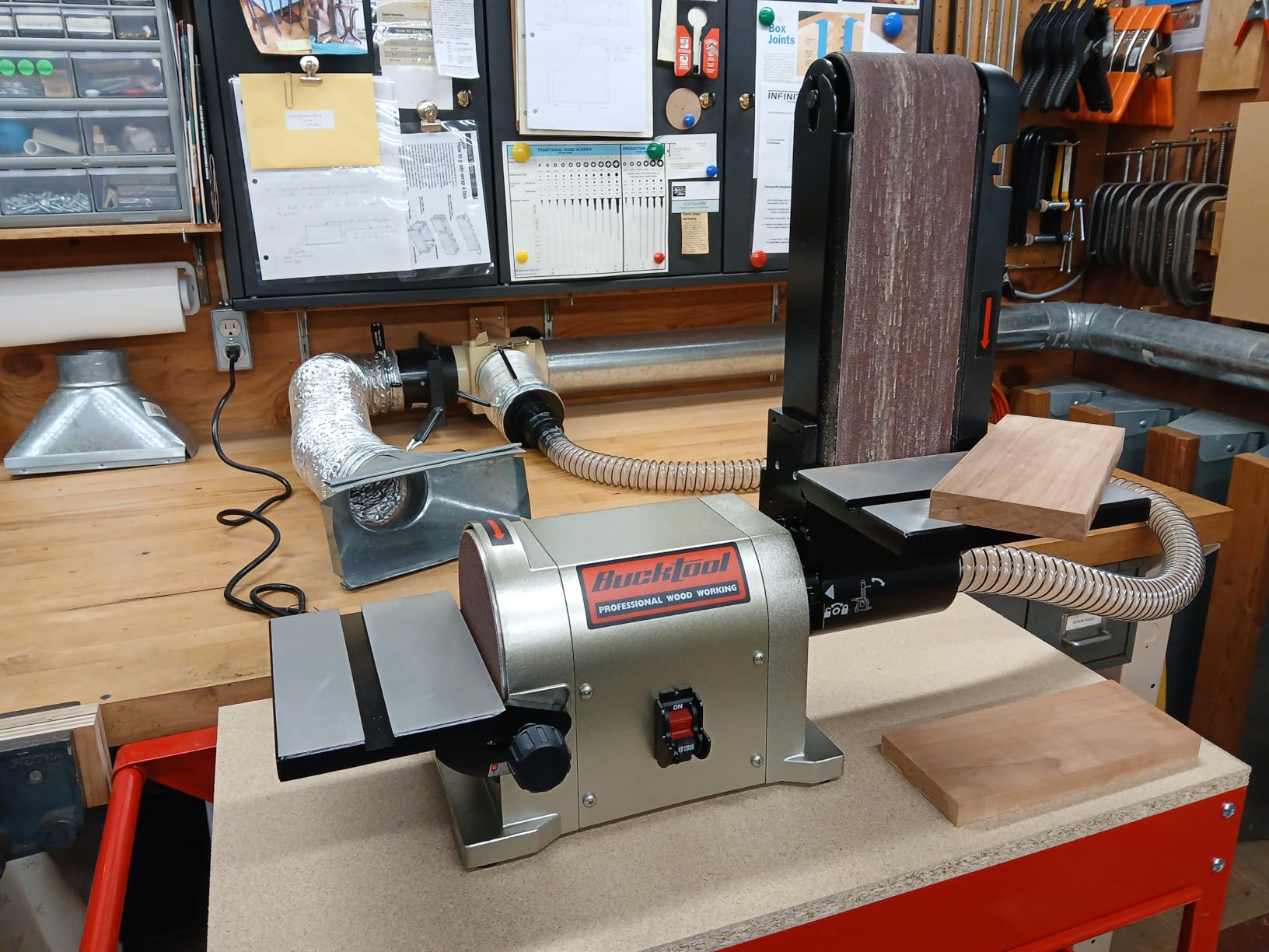 BUCKTOOL 5.0A Belt Disc Sander 4 in x 36 in Belt and 6 in Disc Sander with 3/4HP Direct-drive Motor and Portable Al Base, BD4603 Upgraded Model customer photo 2