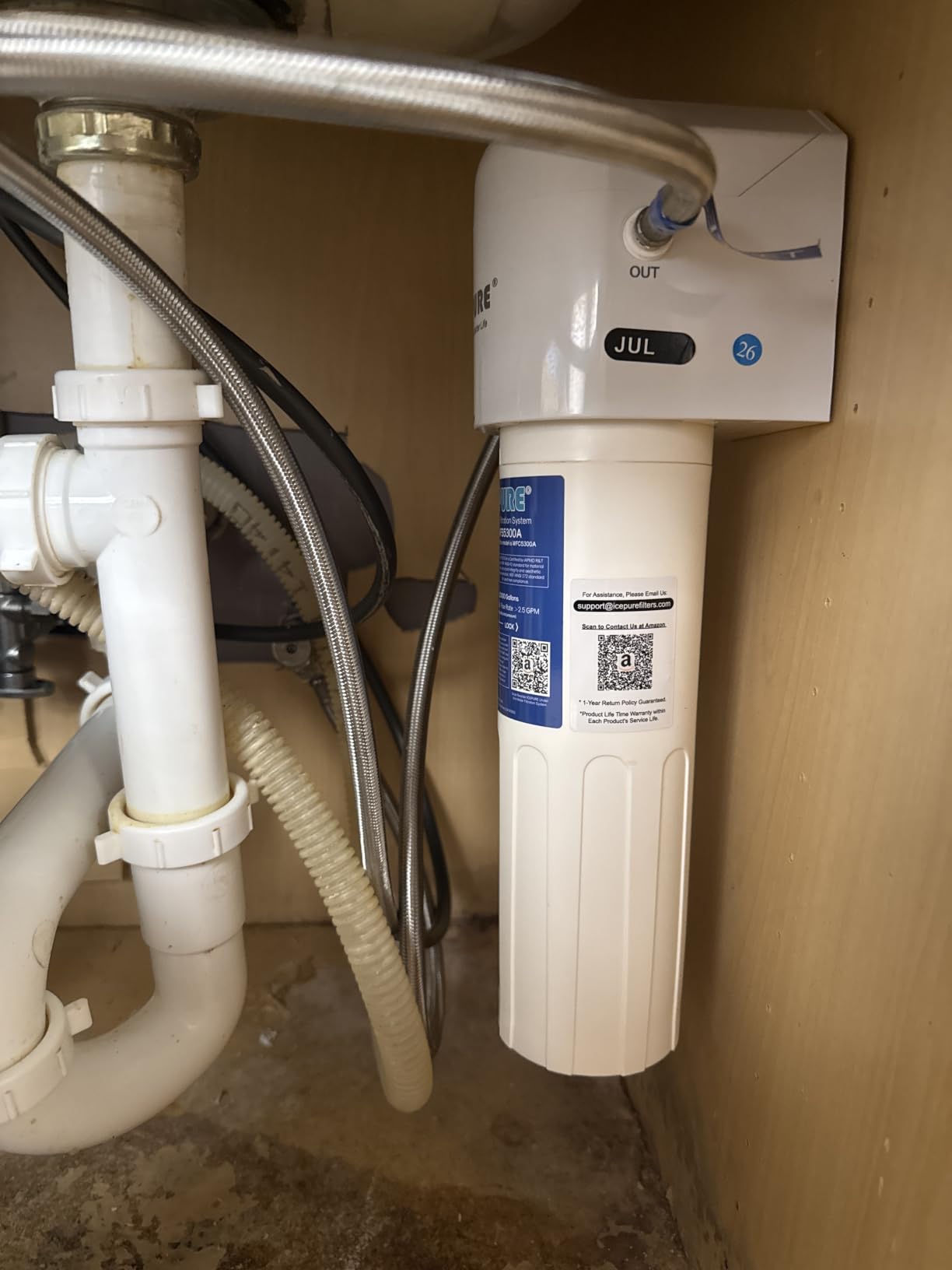 ICEPURE Under Sink Water Filter System, 3 Years or 22000 Gallons Ultra High Life NSF/ANSI 42 Certified, Removes Heavy Metals,Chlorine,Direct Connect Under Counter Drinking Water System, USA Tech customer photo 2