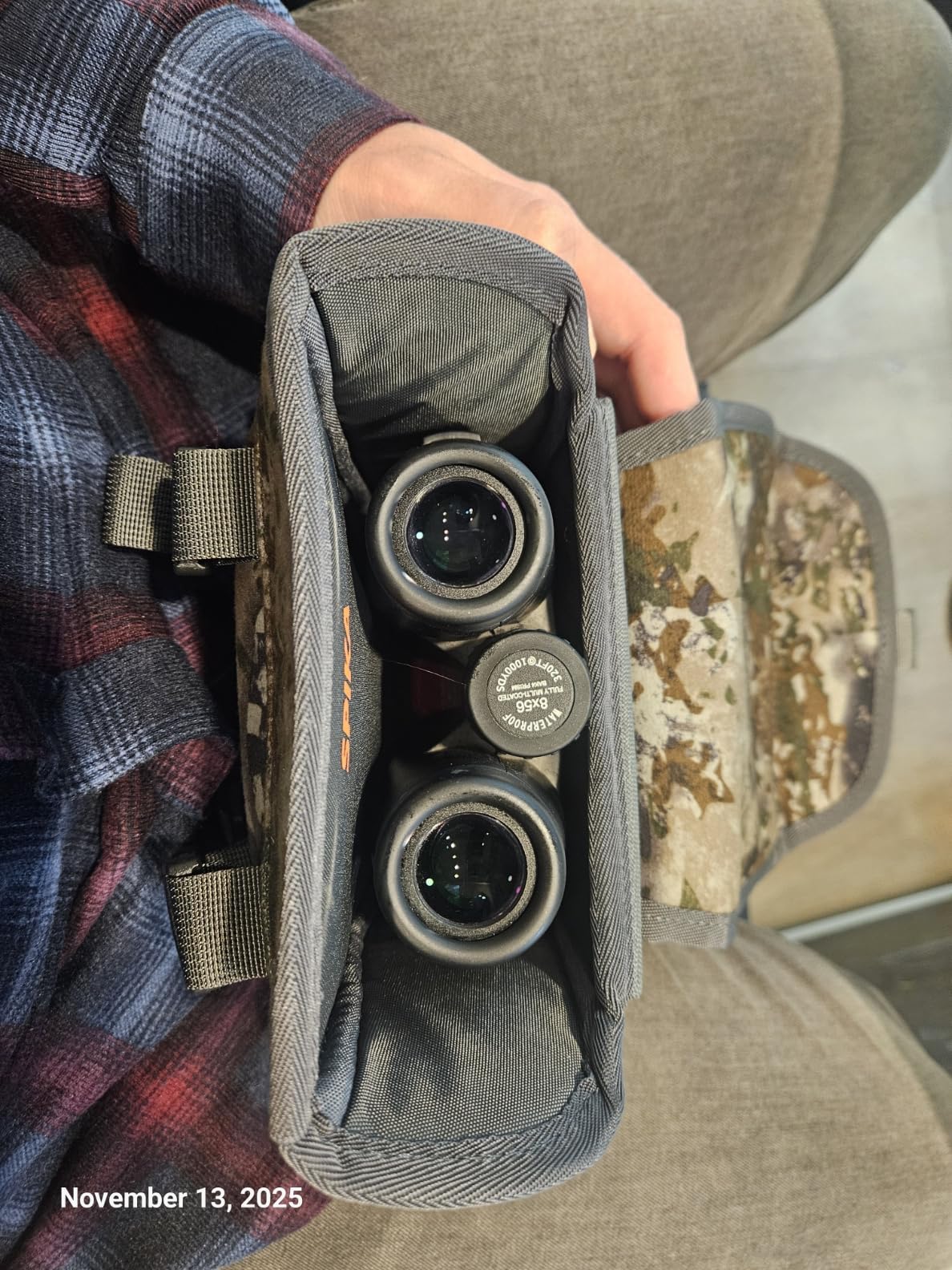 SPIKA Binocular Harness Chest Pack, Lightweight & Waterproof Bino Bag with Rangefinder Pouch & Rain Cover customer photo 1