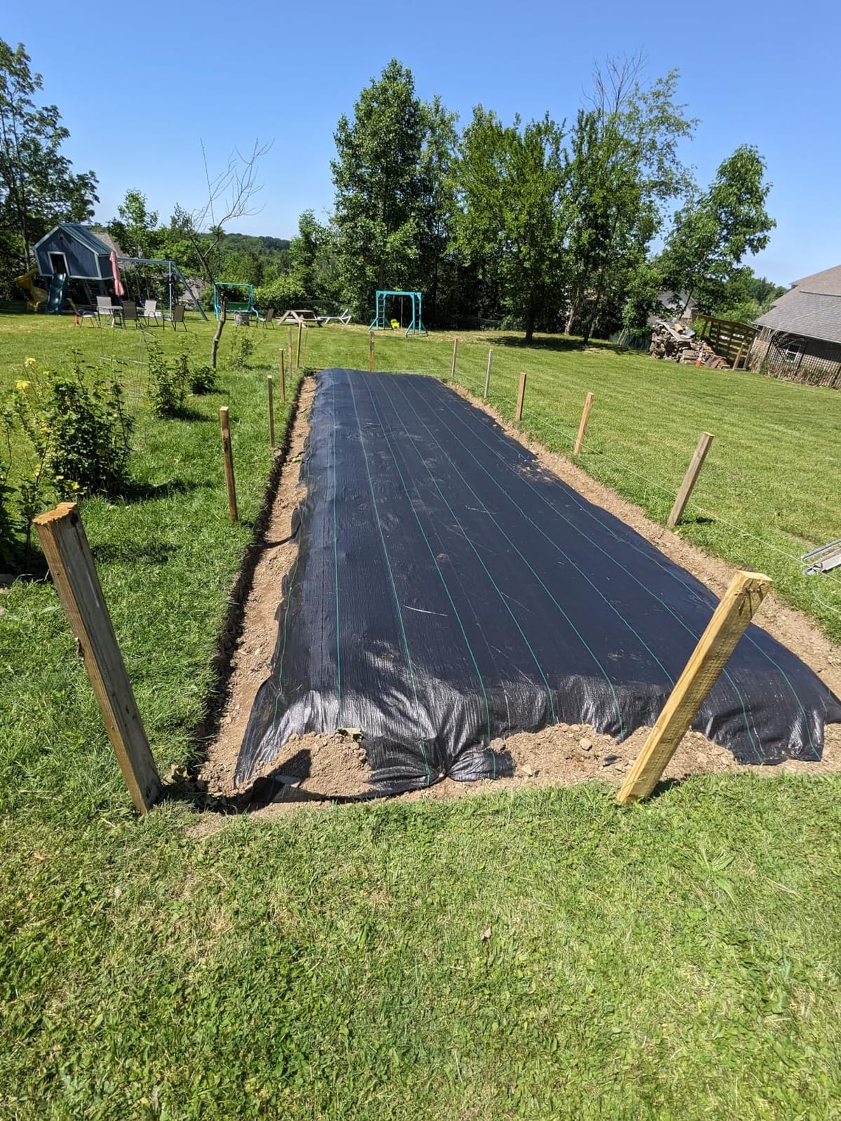 Sandbaggy Non Woven 8 oz Geotextile Landscape Fabric | Toughest on the Market | Weed Mat, Ground Cover, Garden Tarp, French Drains, Rip Rap, Retaining Walls (3 ft x 300 ft Roll) customer photo 1