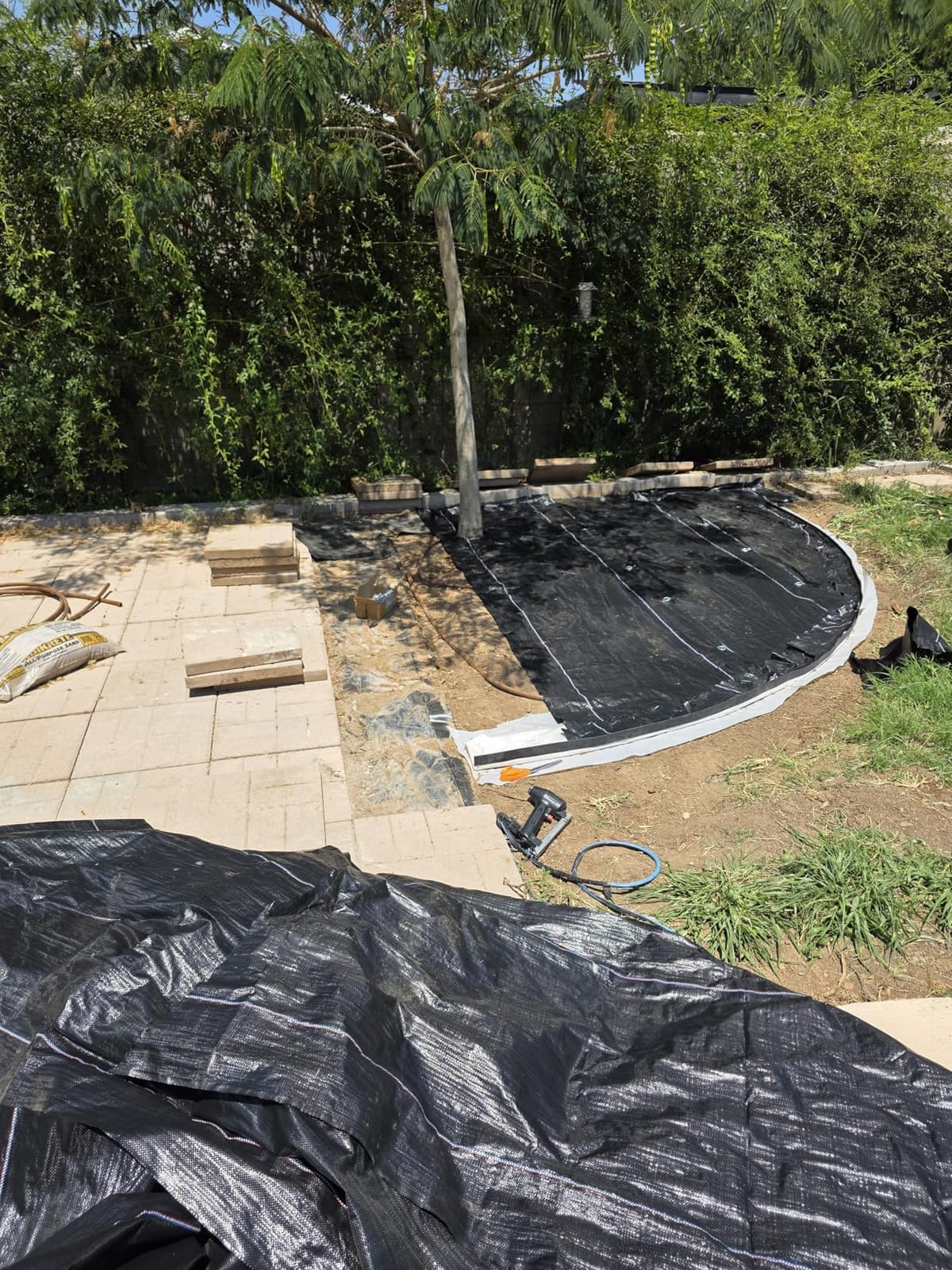 Sandbaggy Non Woven 8 oz Geotextile Landscape Fabric | Toughest on the Market | Weed Mat, Ground Cover, Garden Tarp, French Drains, Rip Rap, Retaining Walls (3 ft x 300 ft Roll) customer photo 2