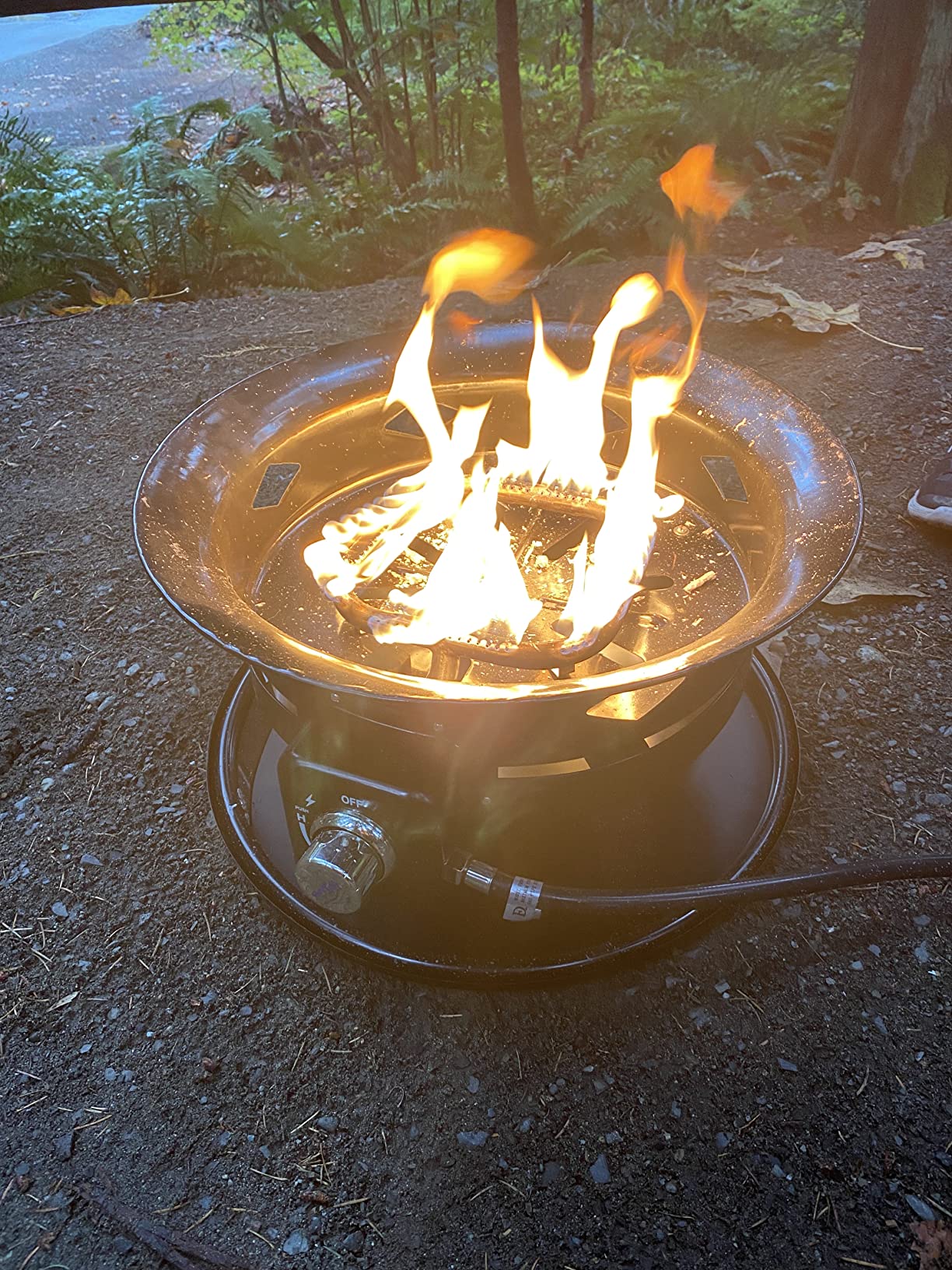Flame King Smokeless Propane Fire Pit, 19-inch Portable Firebowl, 58K BTU with Self Igniter, Cover, & Carry Straps for RV, Camping, & Outdoor Living customer photo 1
