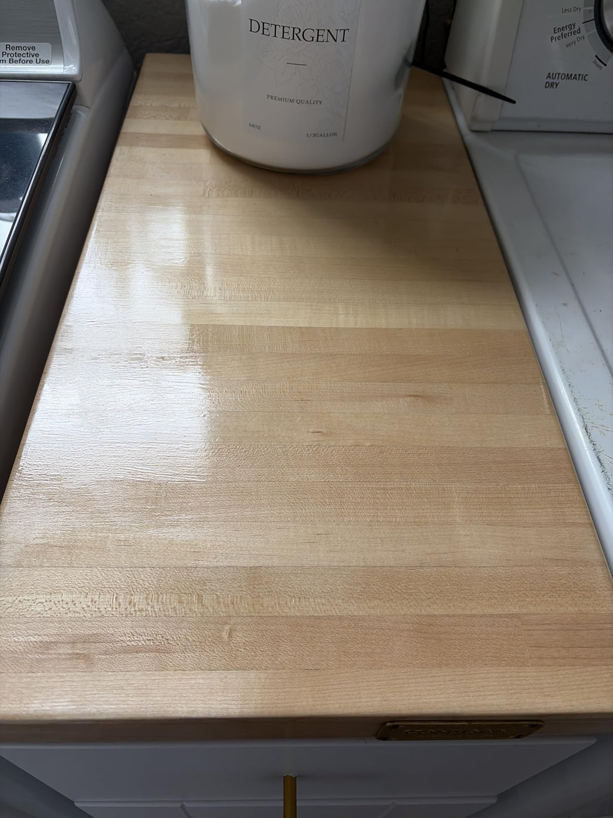 Butcher Block Counter Top, USA Grown Hard Maple Solid Hardwood Countertop, Washer/Laundry Countertop, Table Top, Polished, Prefinished with Food-safe Oil, 1.5