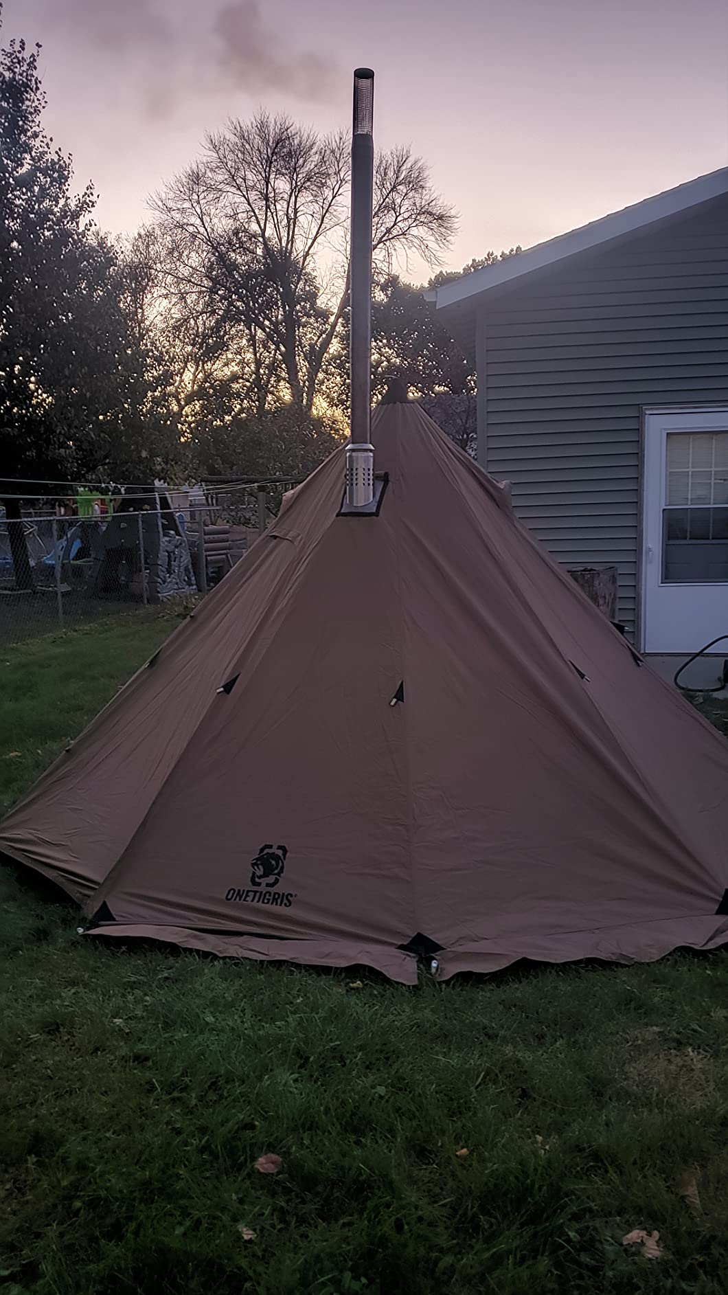 OneTigris Northgaze Canvas Hot Tent with Stove Jack, Windproof, Fire Retardant, Durable 4 Season Camping Pyramid Teepee Tent for 2~4 Person customer photo 2