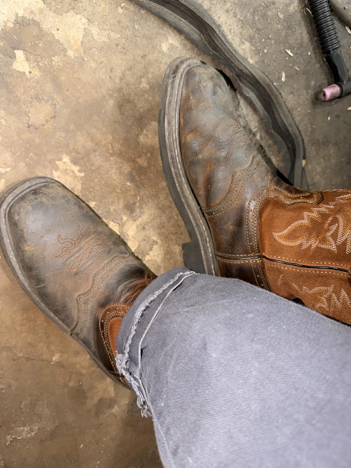 HISEA NINGO Steel Toe Work Boots for Men Square Toe Cowboy Boots | Full-Grain Leather Western Boots, Water & Slip Resistant, Goodyear Welt, EH Rated customer photo 2